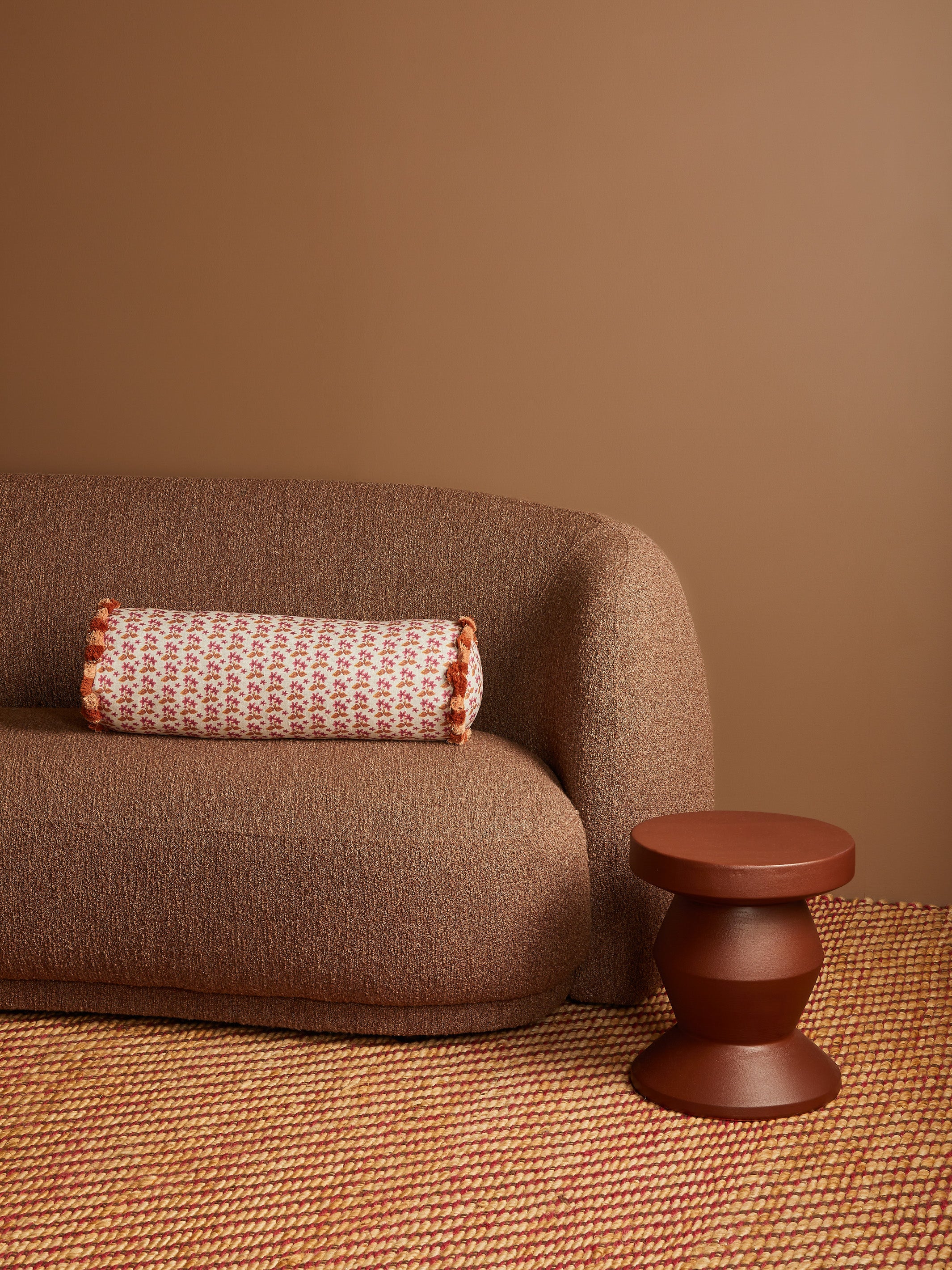 Petit Madeline Pink Linen Bolster Cushion