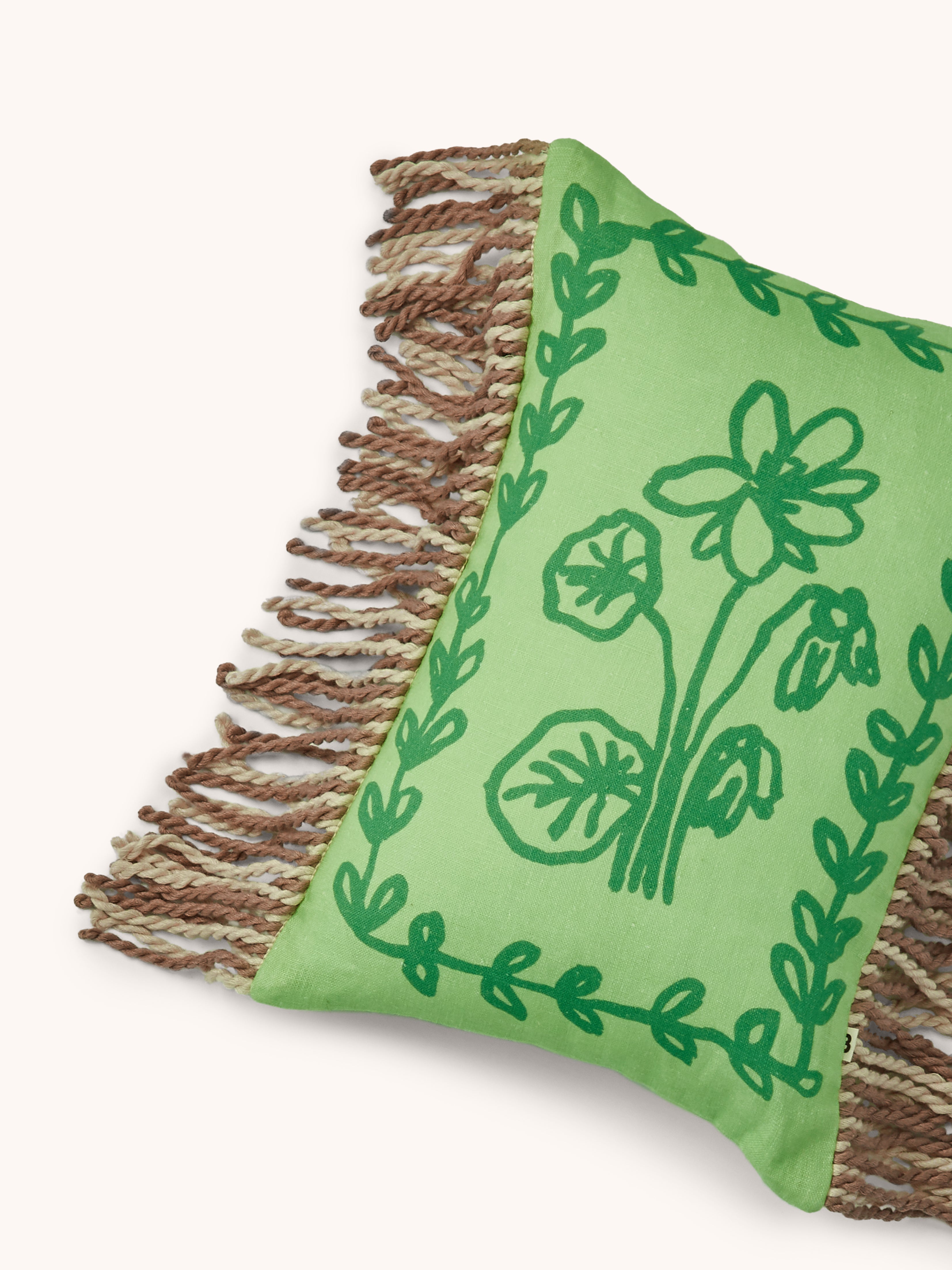 Petra Green Linen Cushion