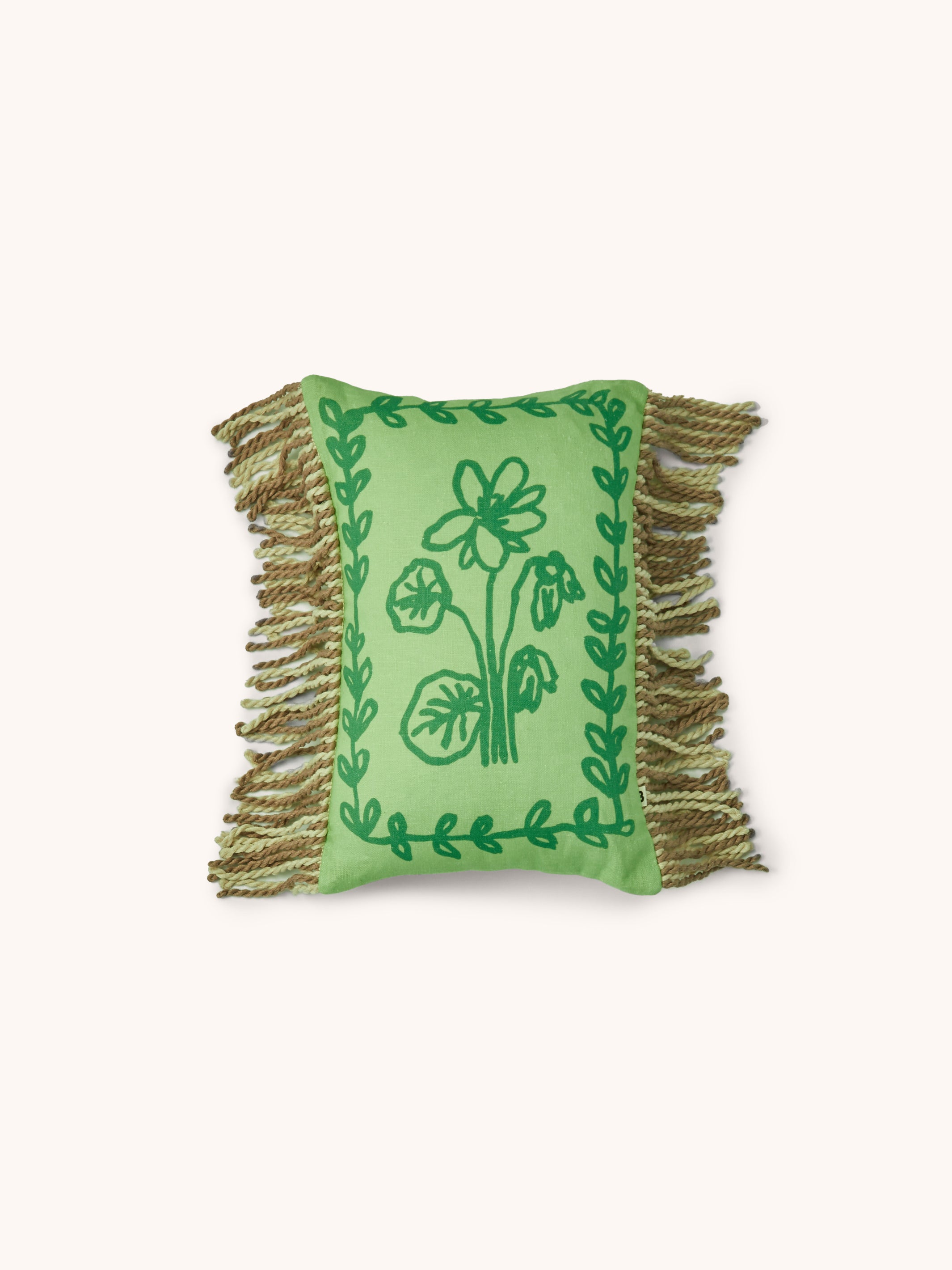 Petra Green Linen Cushion