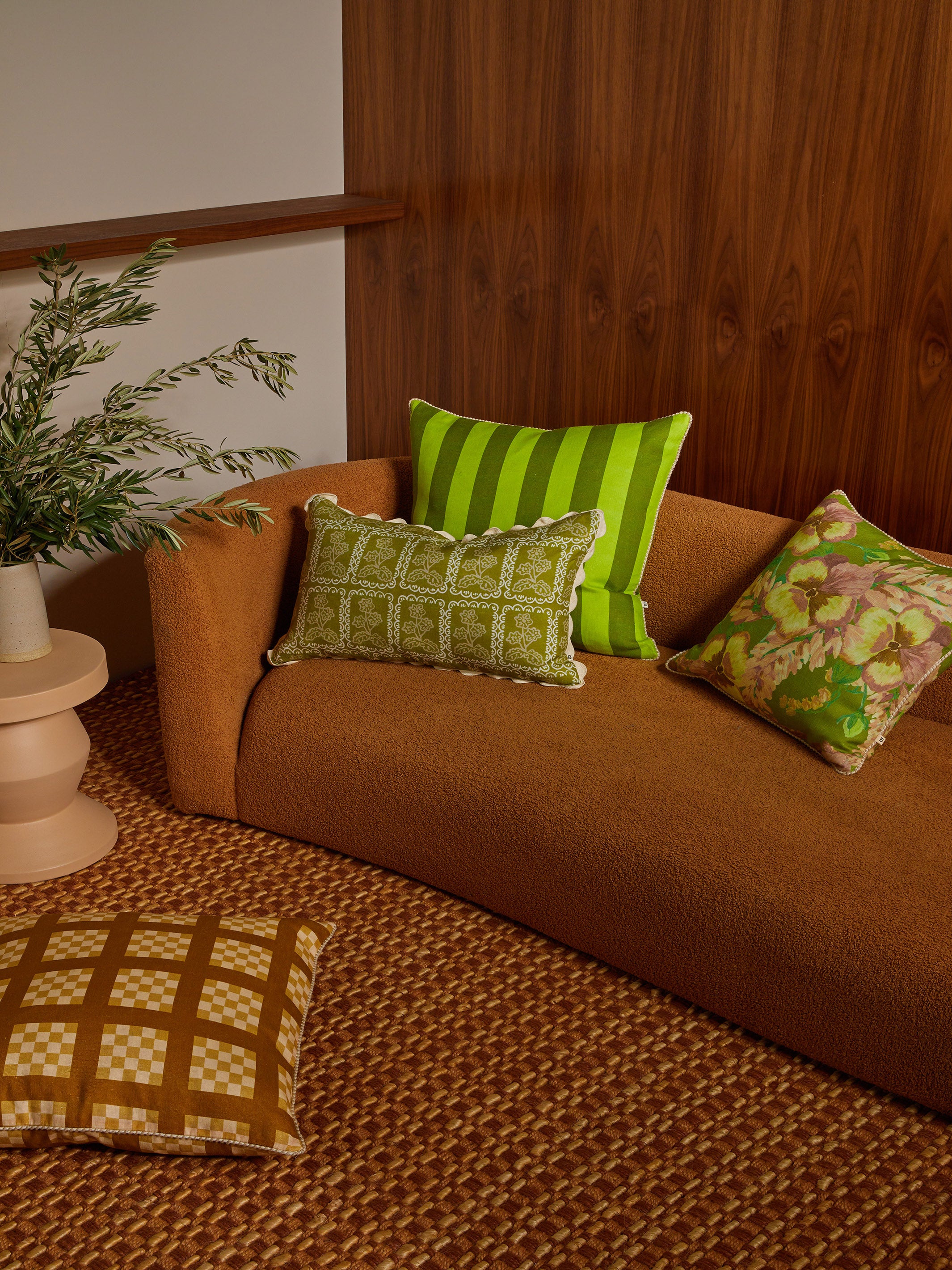 Martine Olive Linen Cushion