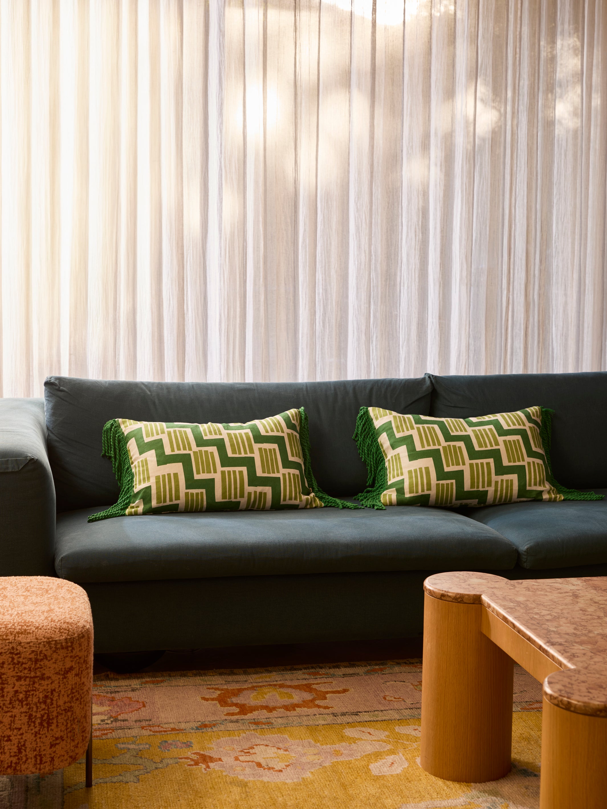 Rosemary Green Linen Cushion