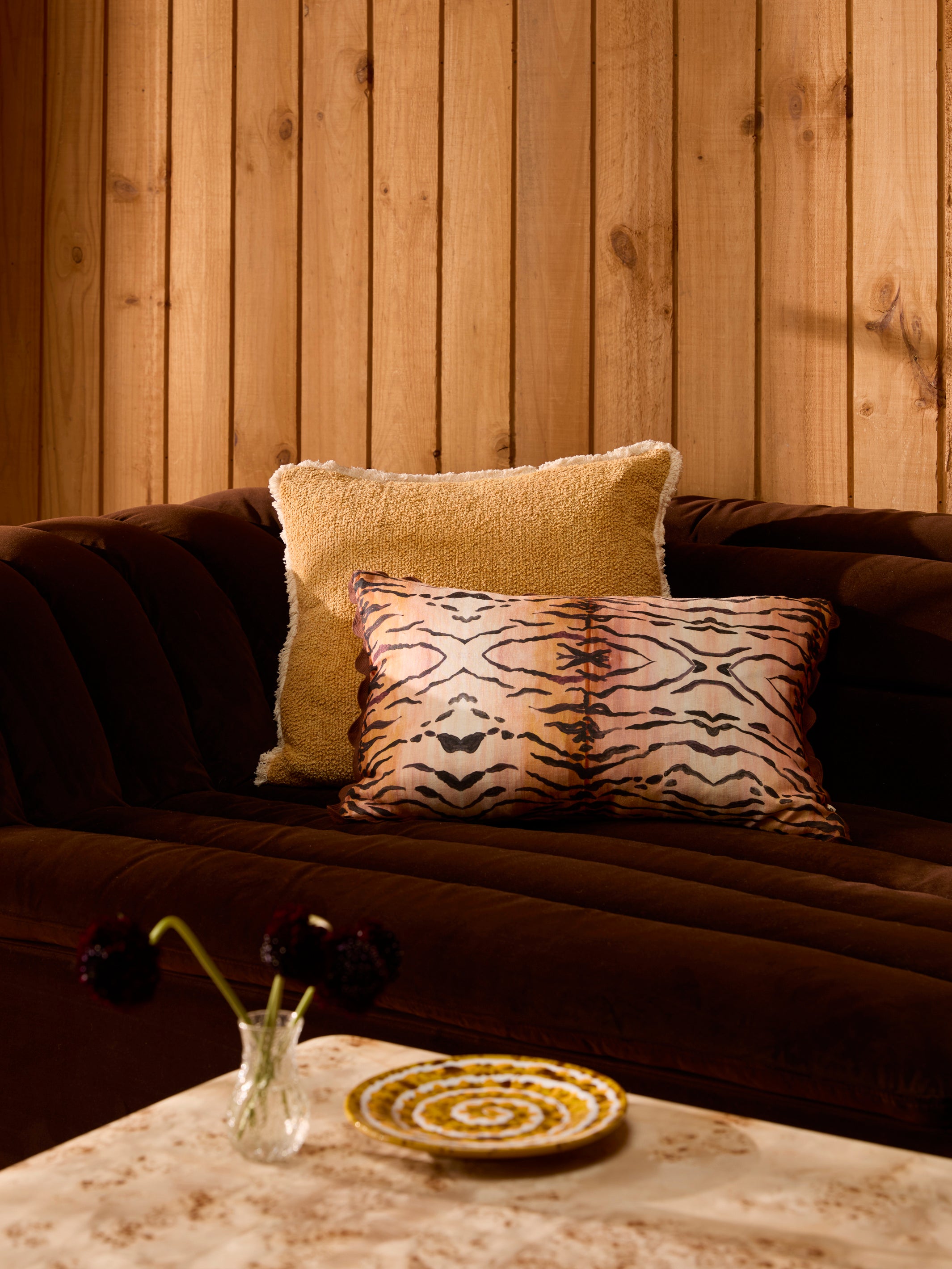 Tiger Tan Linen Cushion