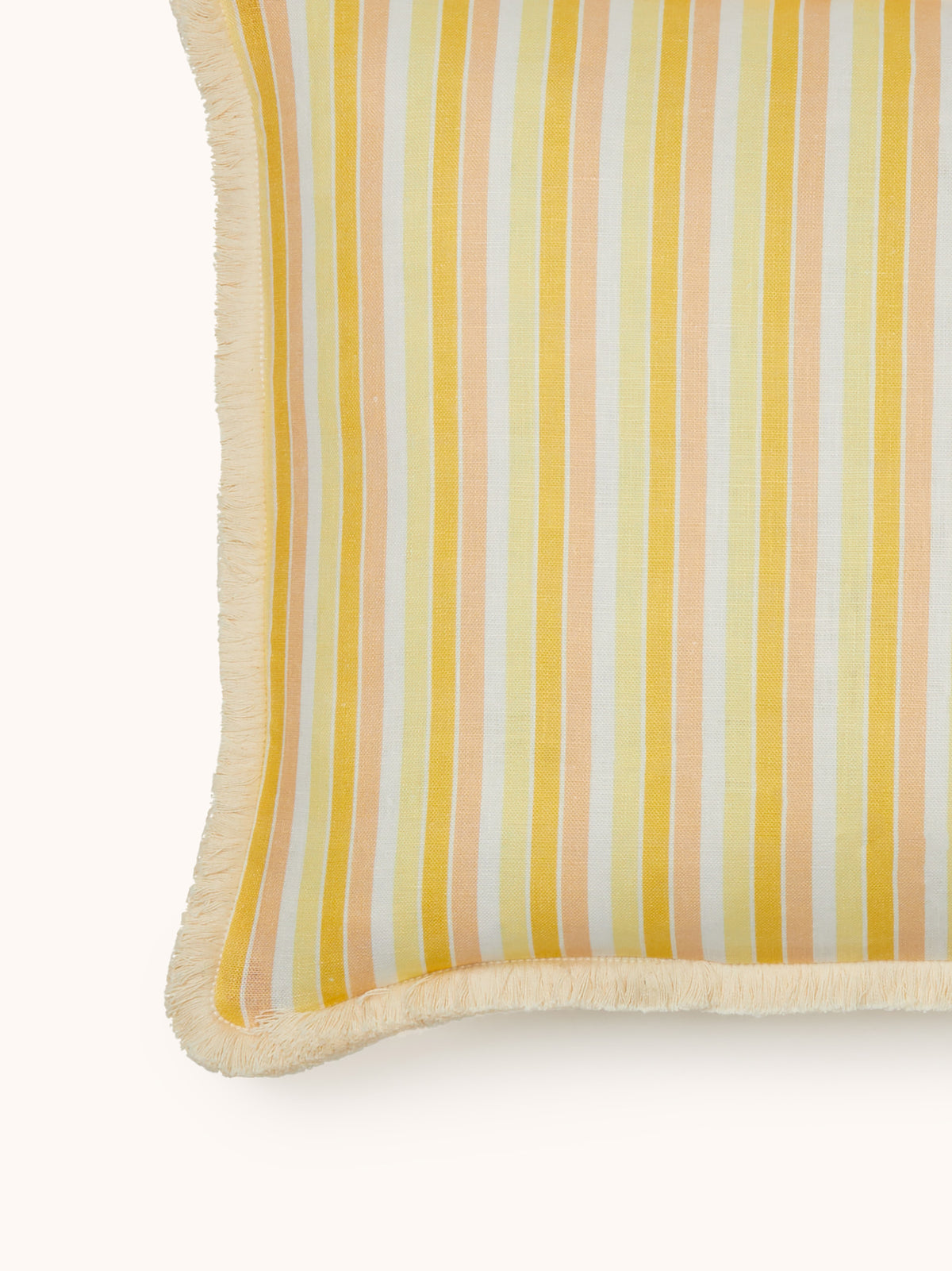 Garden Stripe Yellow Linen Cushion