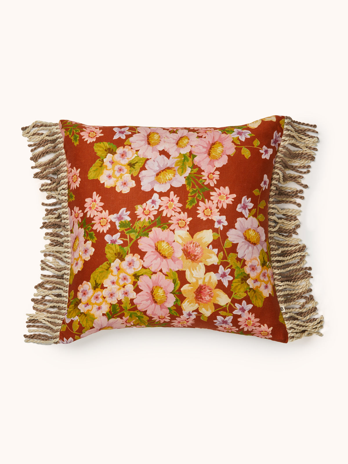 Buttercup Rust Linen Cushion