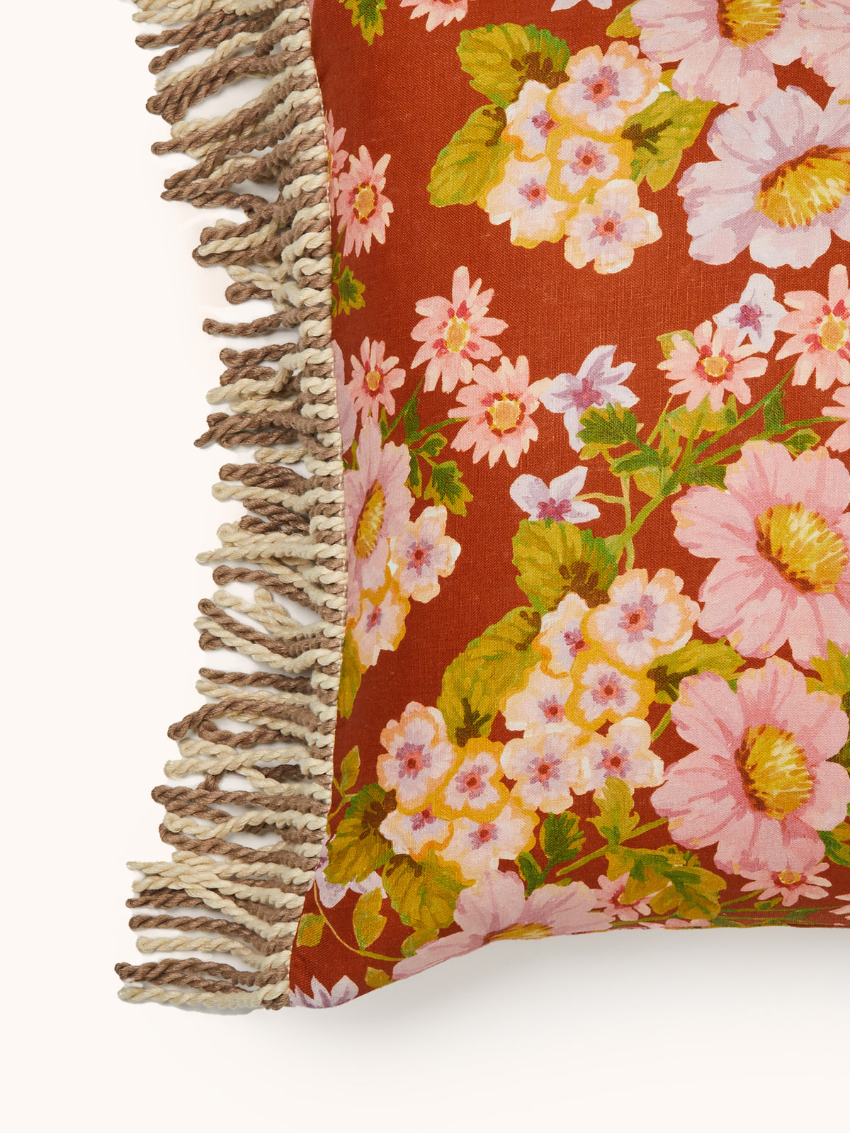 Buttercup Rust Linen Cushion
