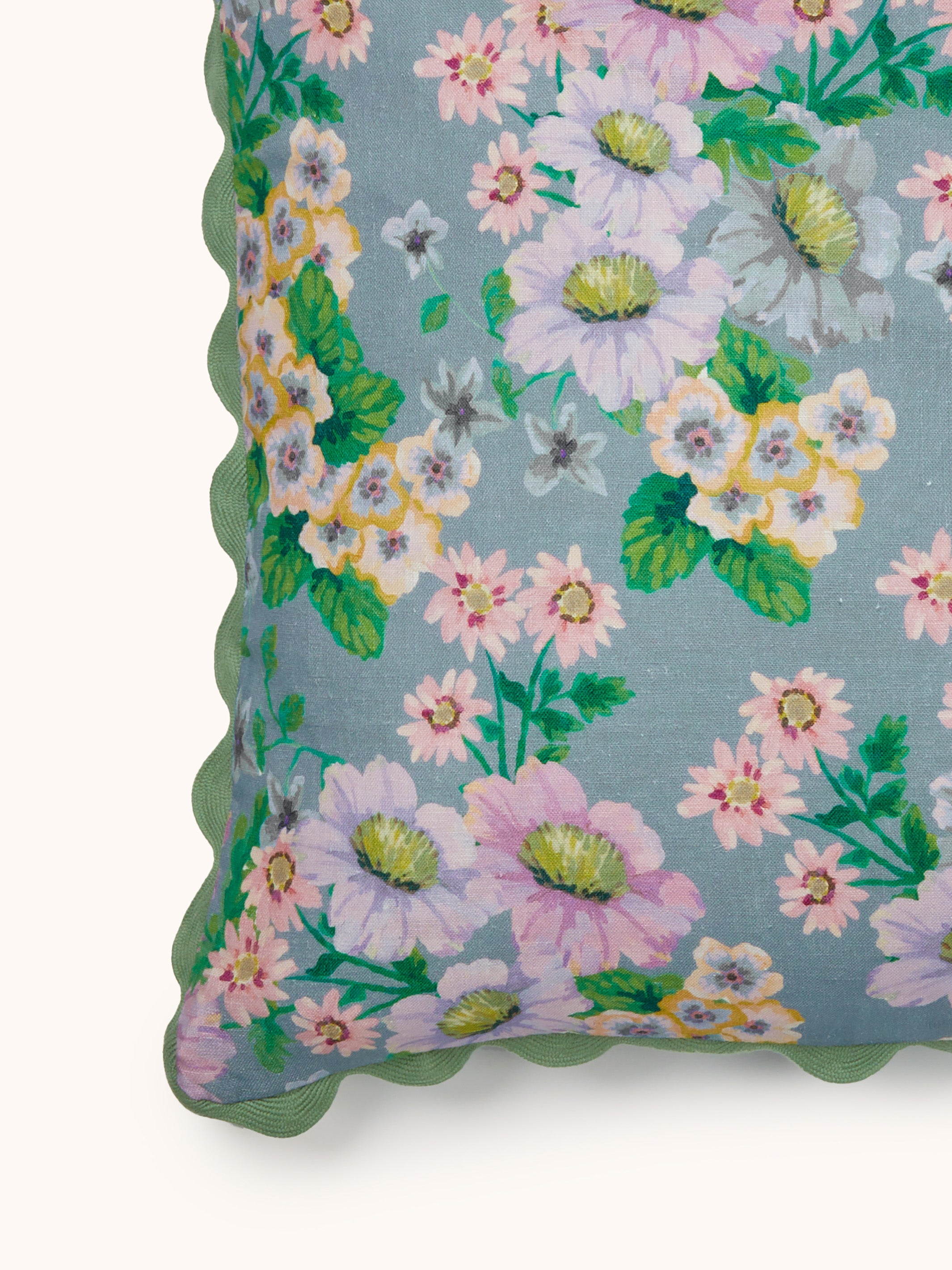 Buttercup Blue Linen Cushion