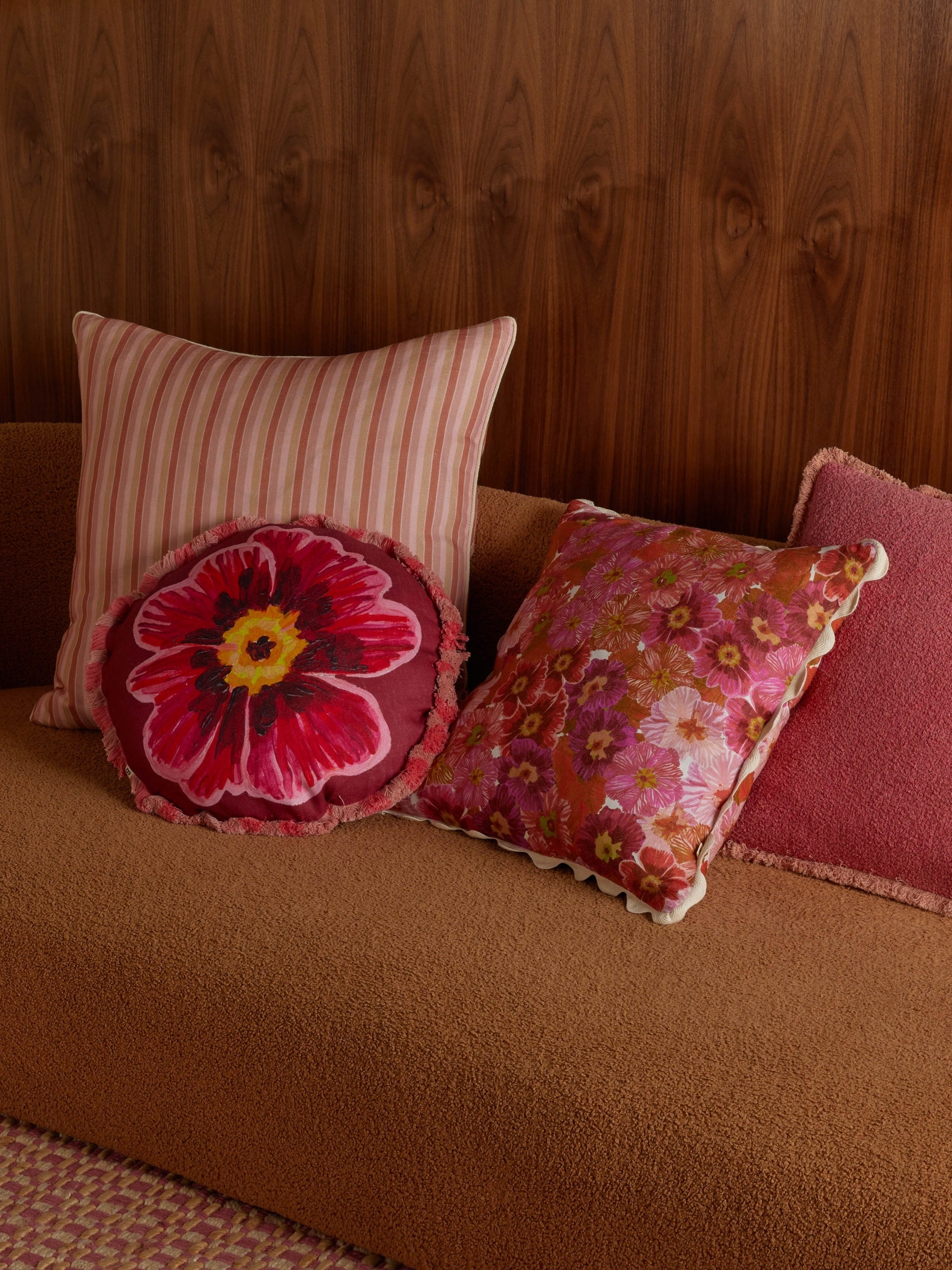 Primrose Pink Linen Cushion