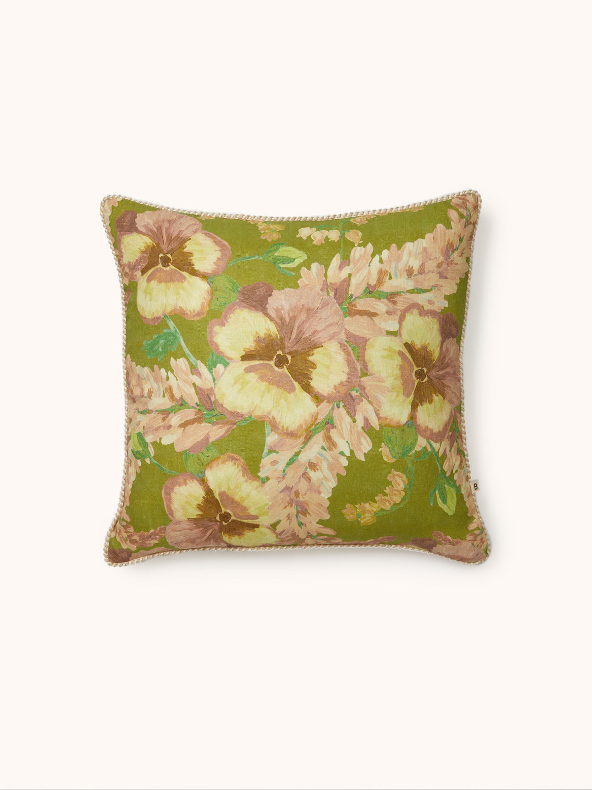 Mountain Floral Citrine Linen Cushion