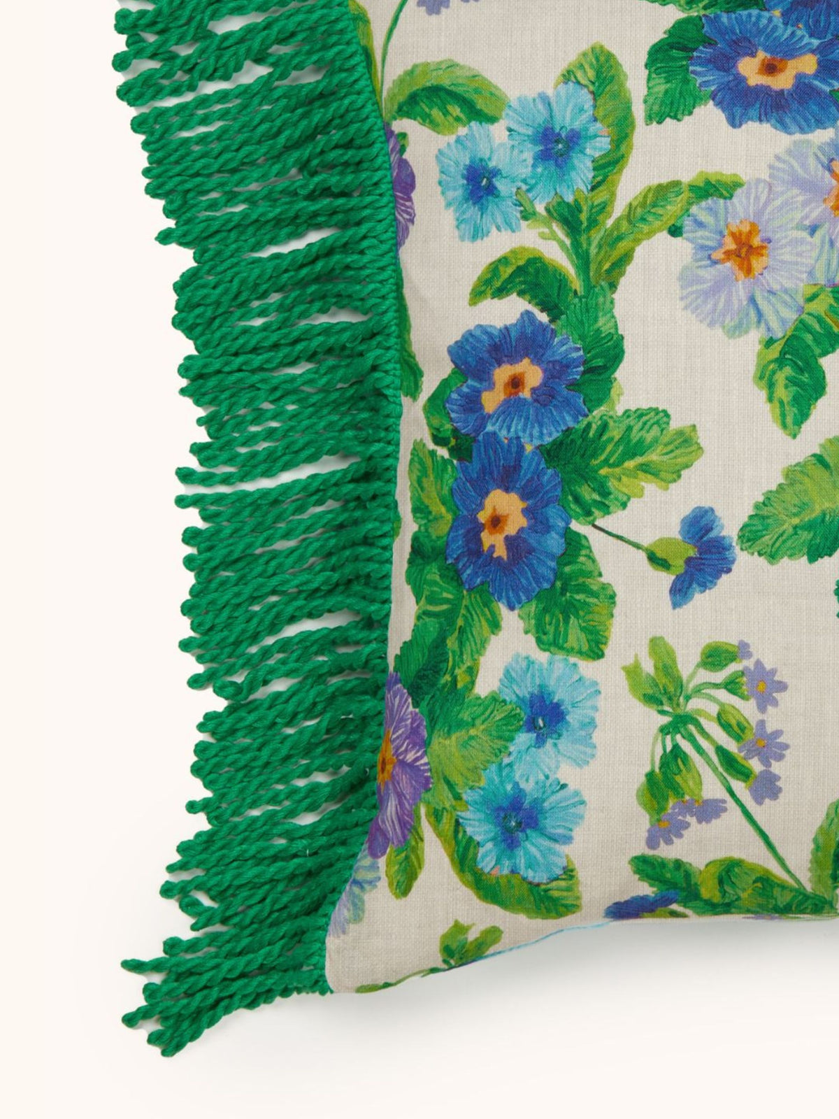 Summer Patch Blue Linen Cushion