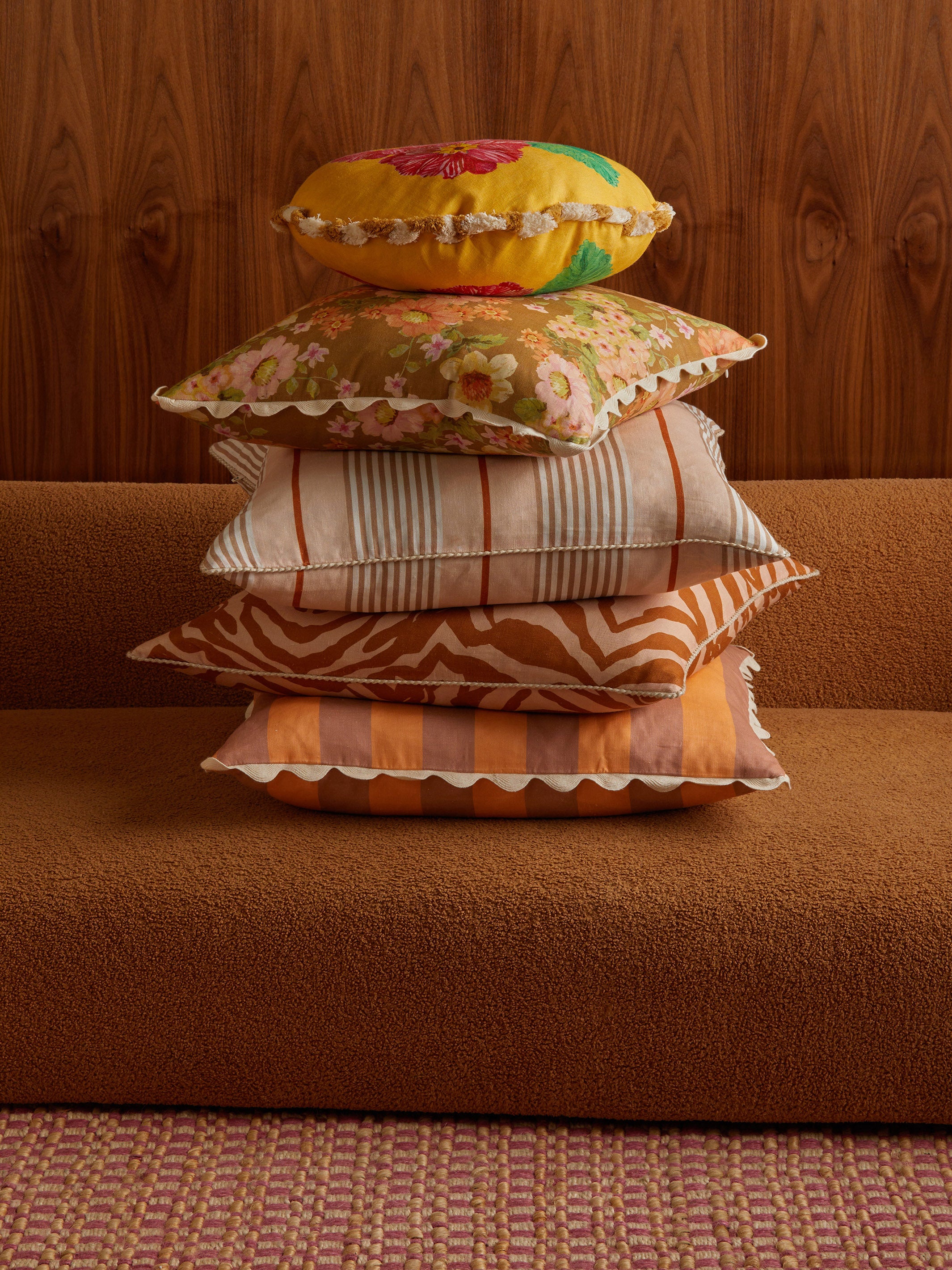 Delilah Yellow Linen Cushion