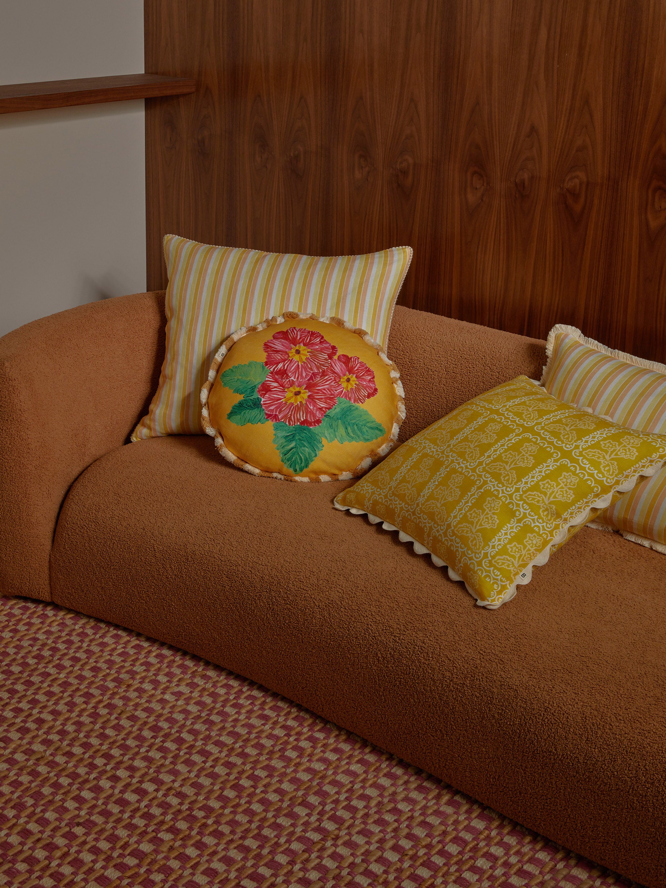 Martine Yellow Linen Cushion