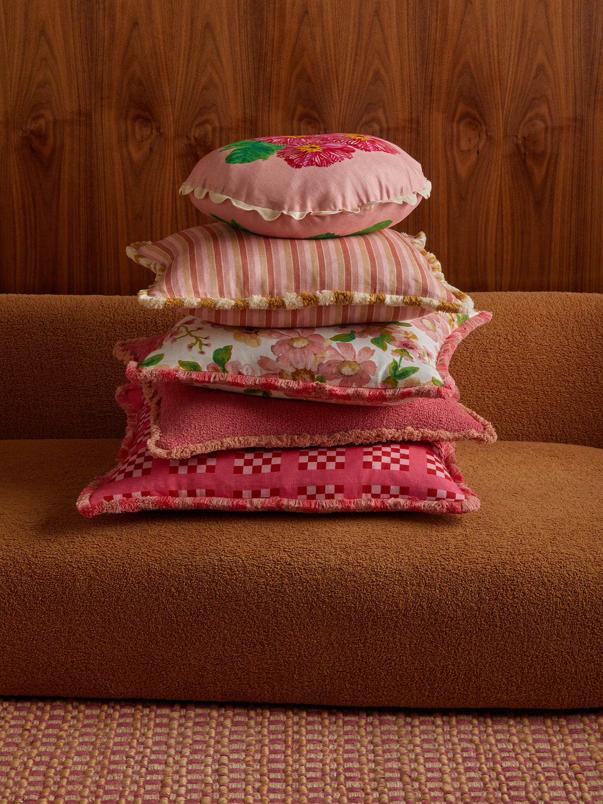 Delilah Pink Linen Cushion