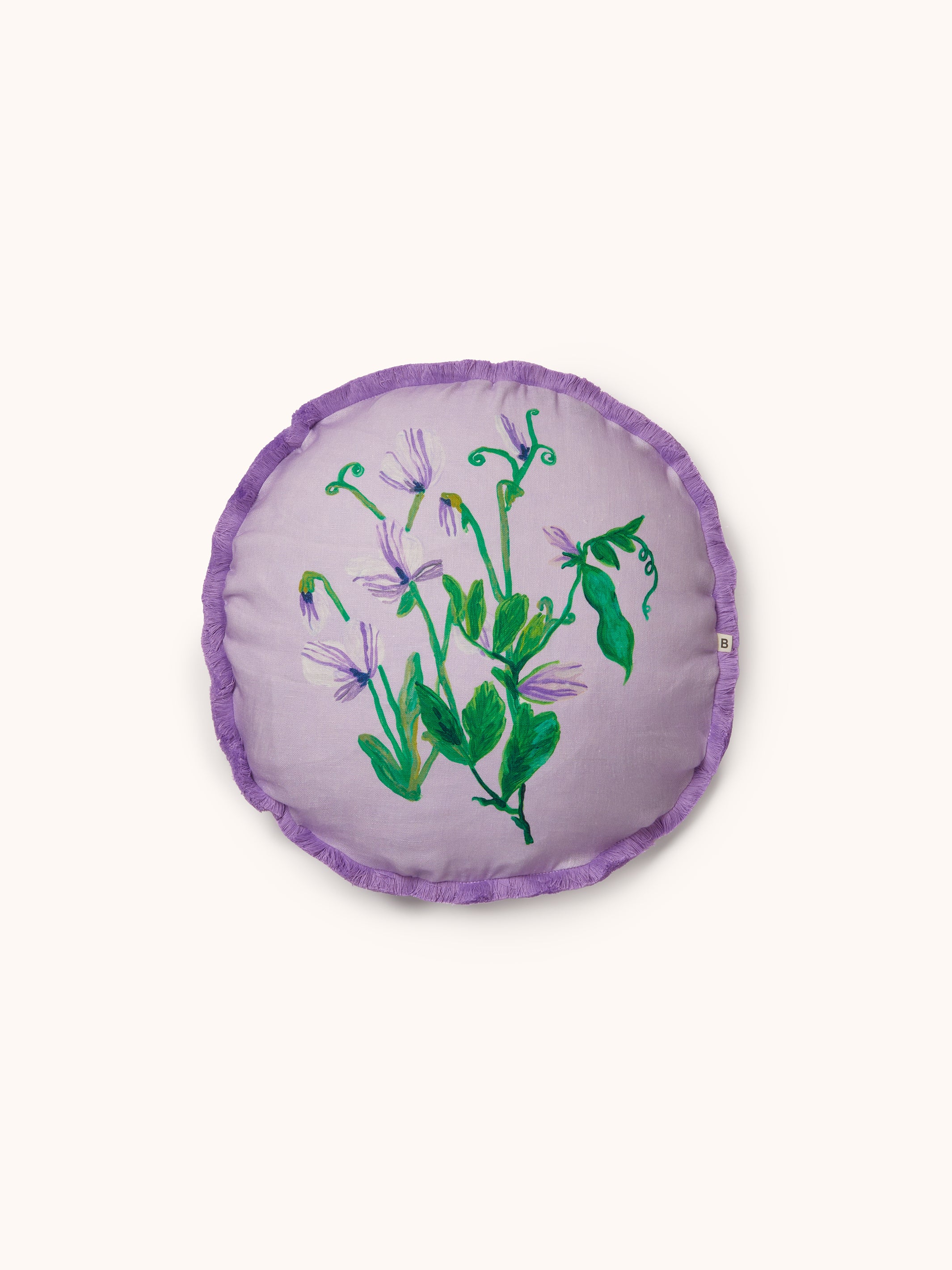 Sweet Pea Lilac Linen Cushion
