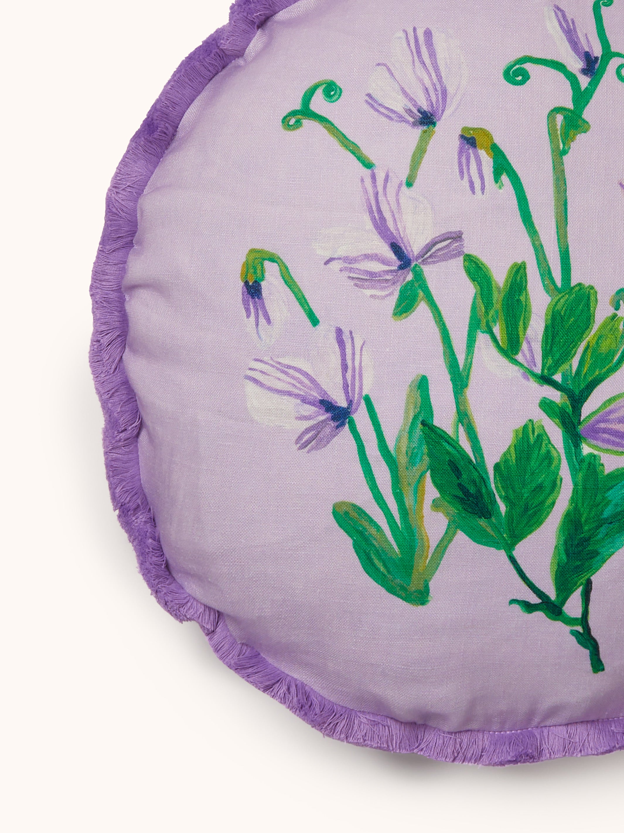 Sweet Pea Lilac Linen Cushion