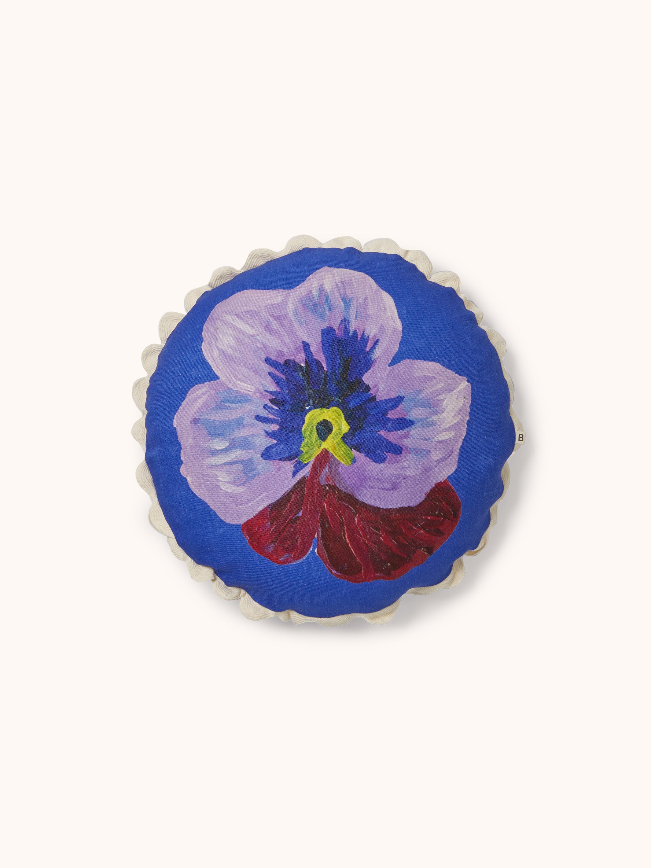 Pansy Klein Blue Linen Cushion