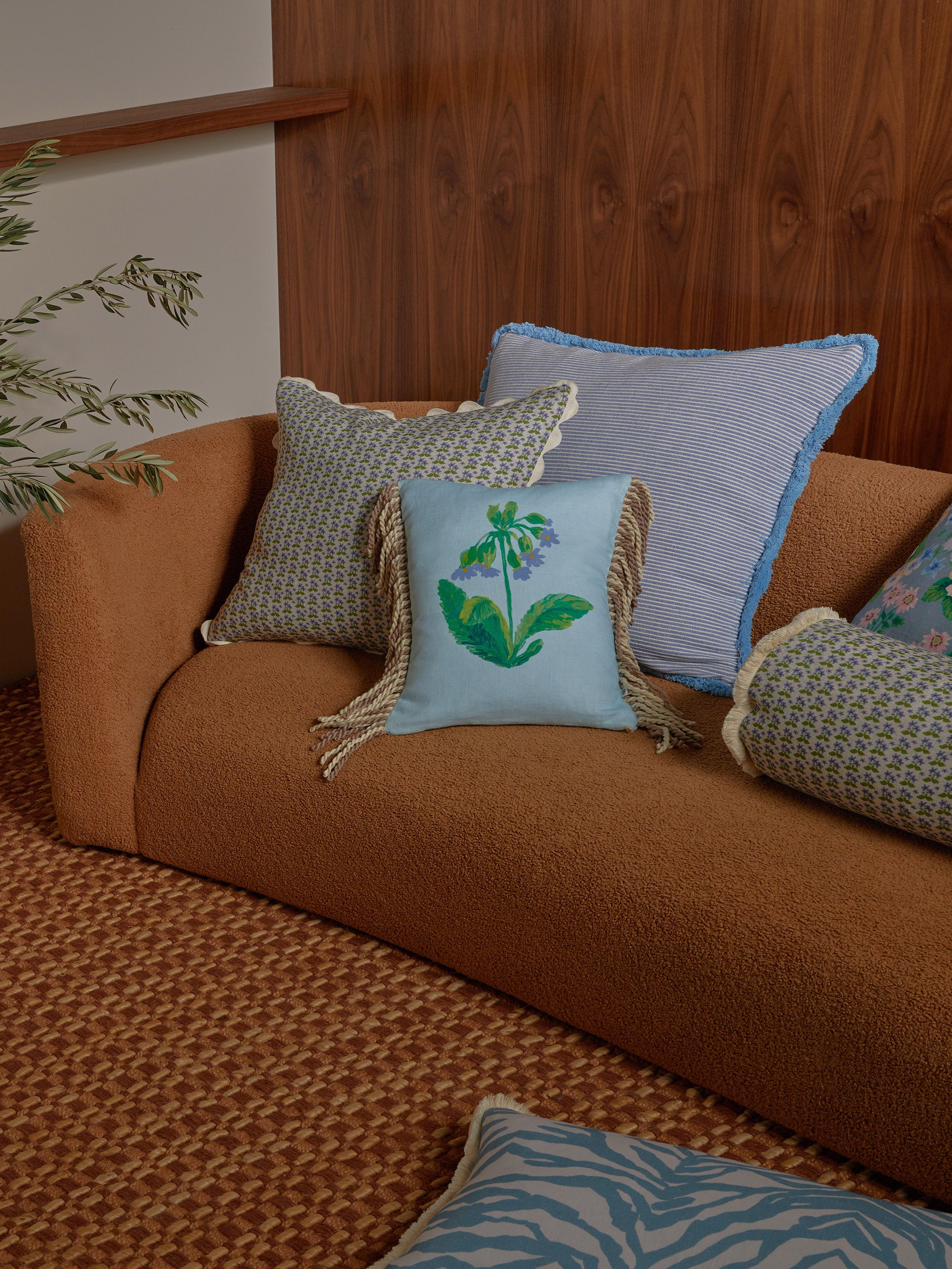 Petit Madeline Blue Linen Cushion