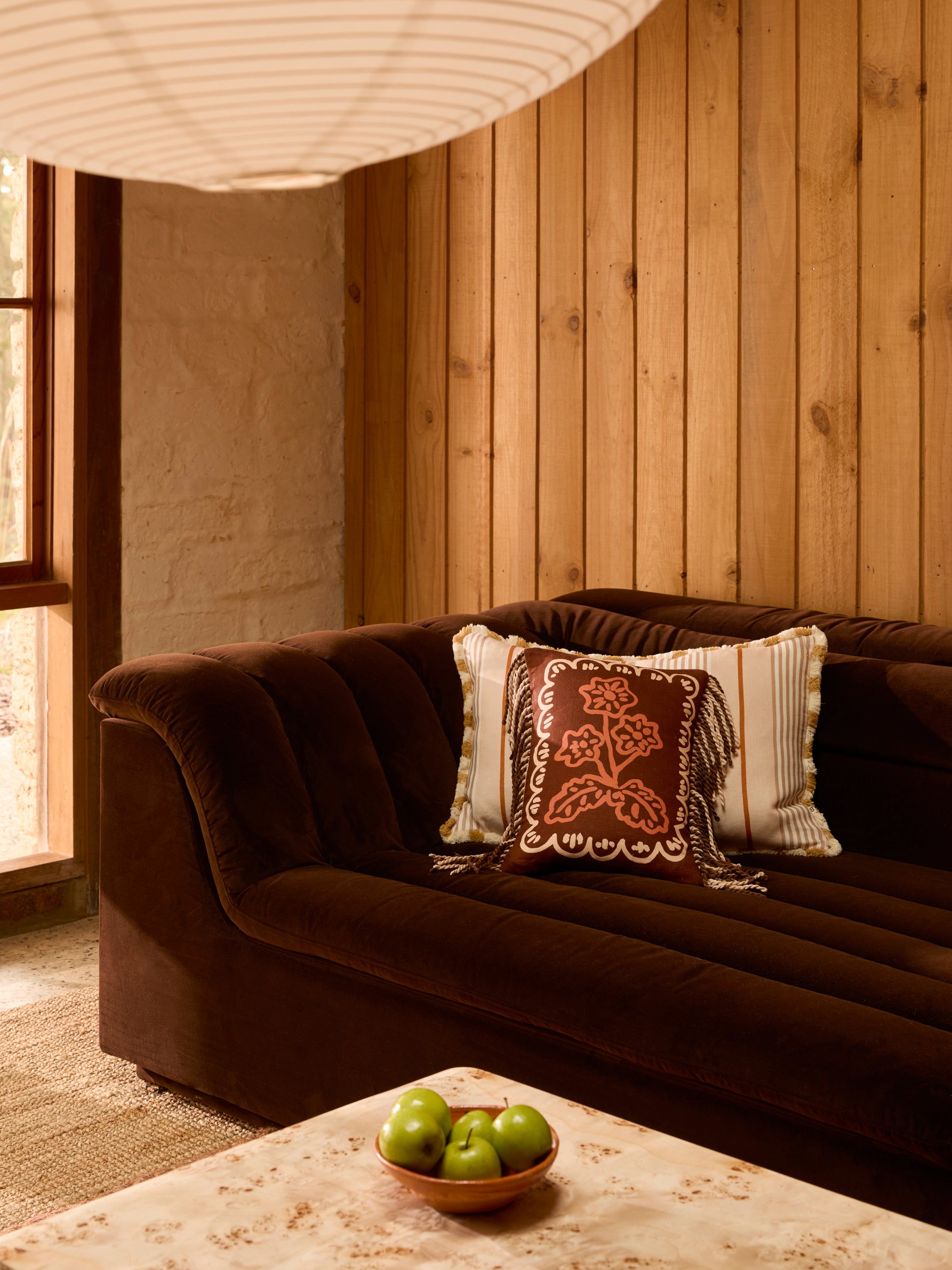Martine Mini Brown Linen Cushion