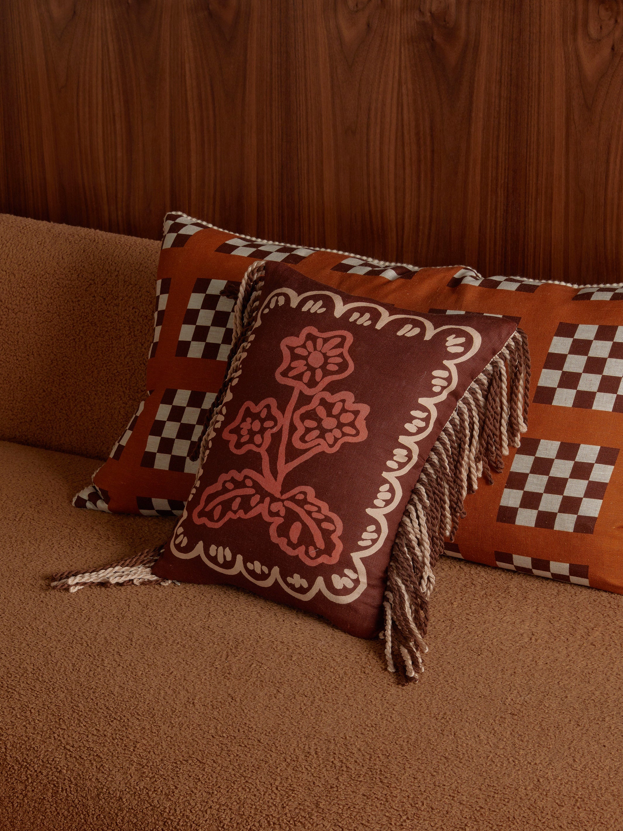 Martine Mini Brown Linen Cushion