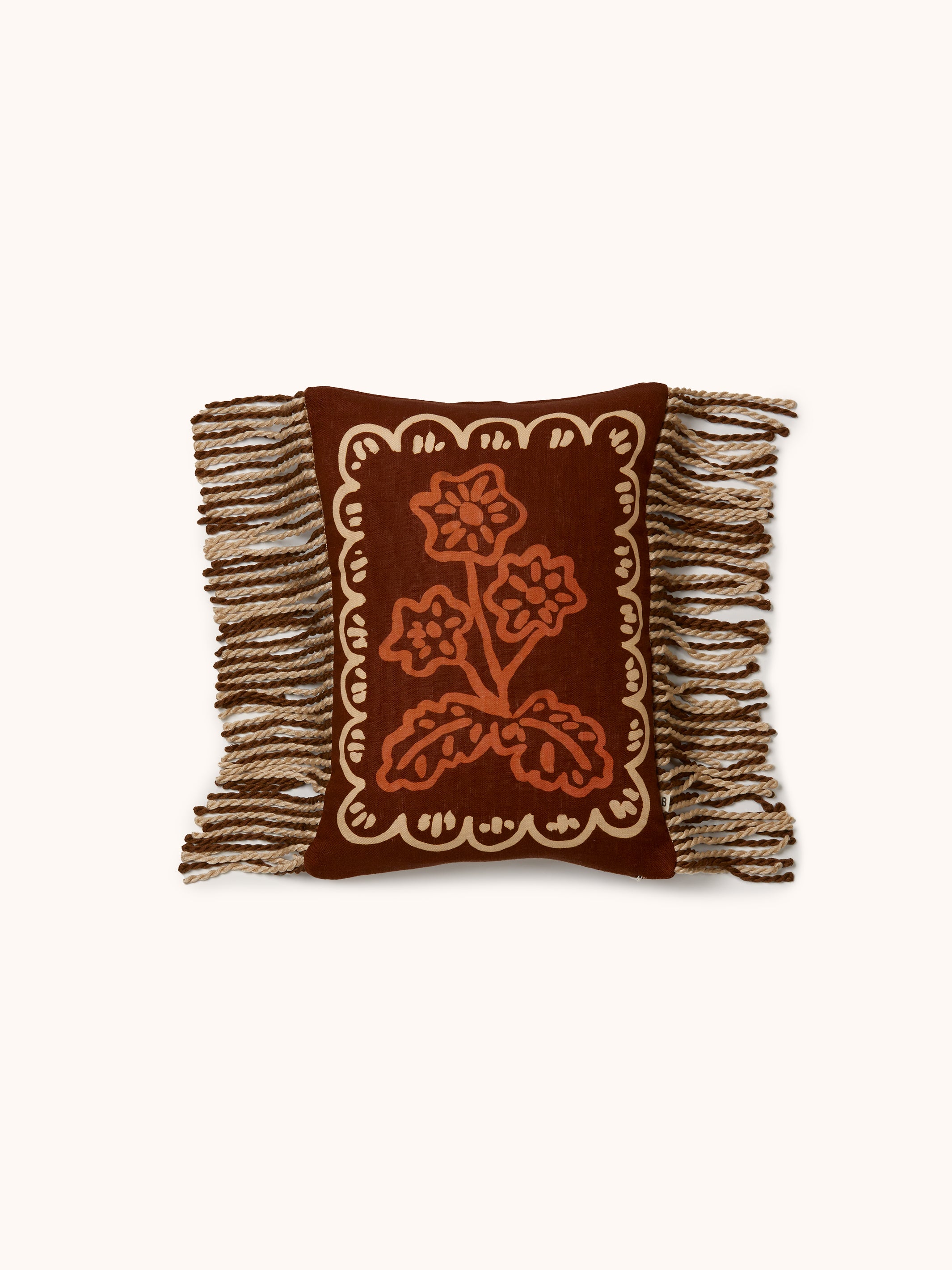 Martine Mini Brown Linen Cushion