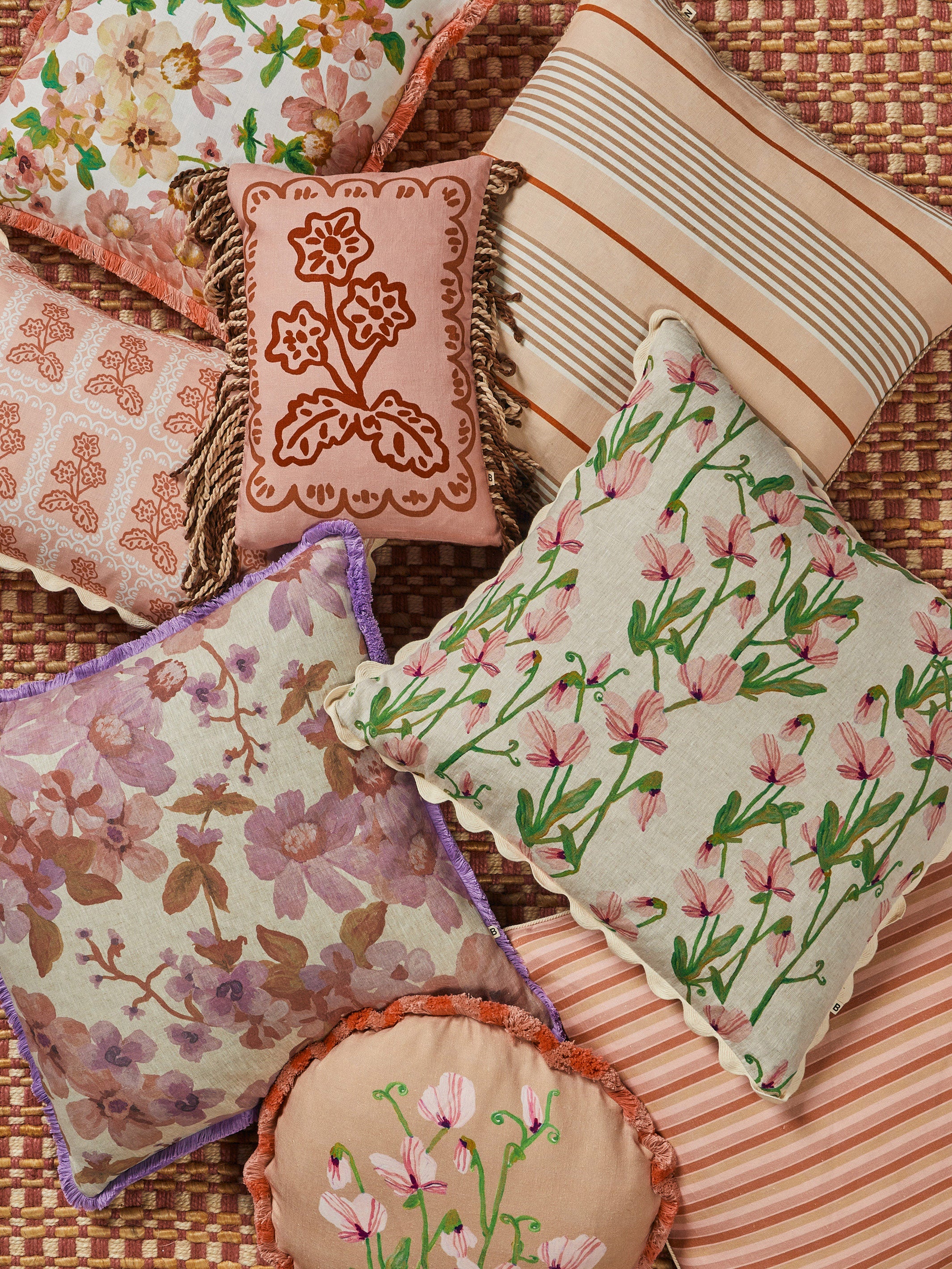 Martine Pink Linen Cushion