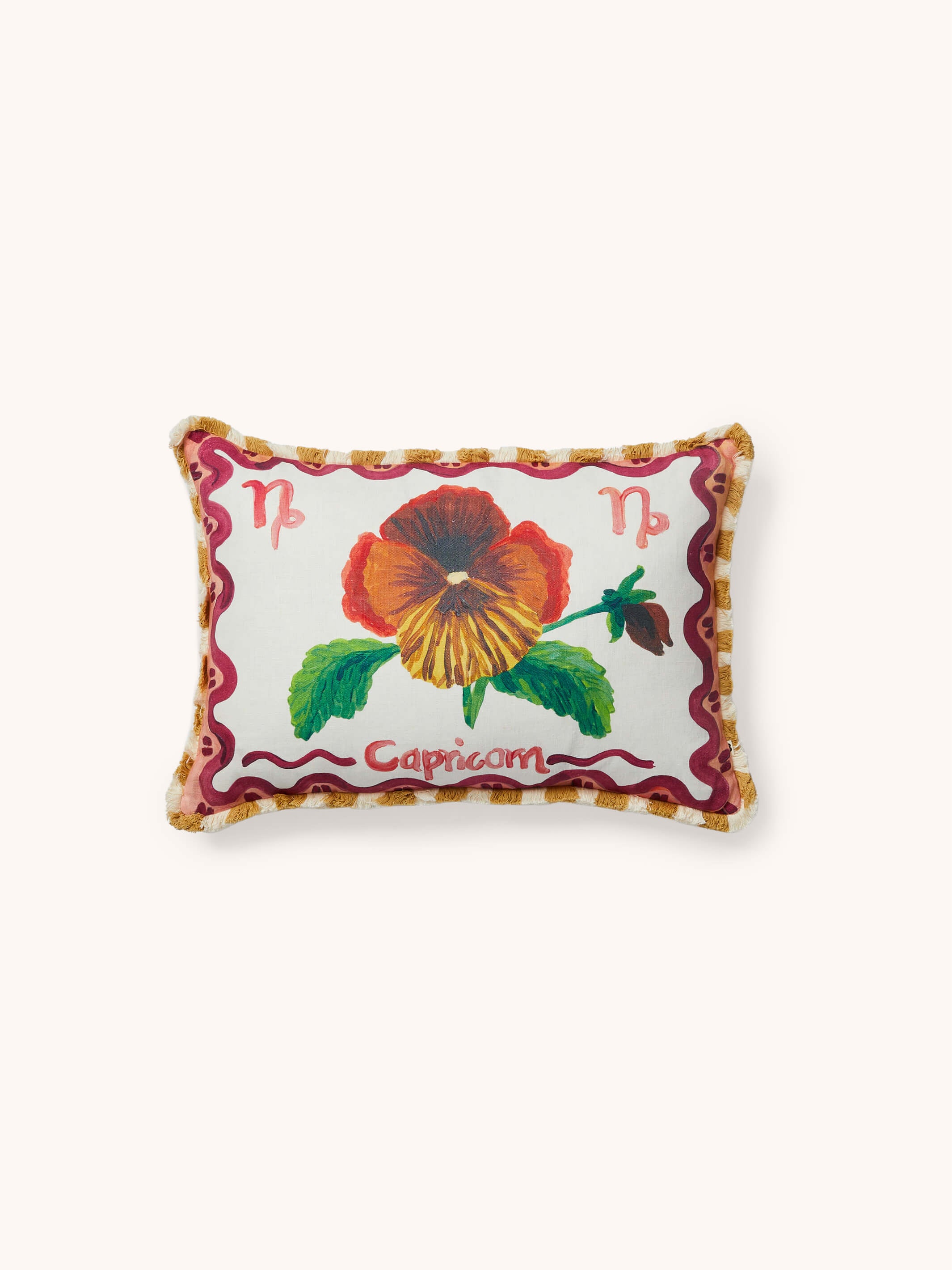 Capricorn Zodiac Linen Cushion
