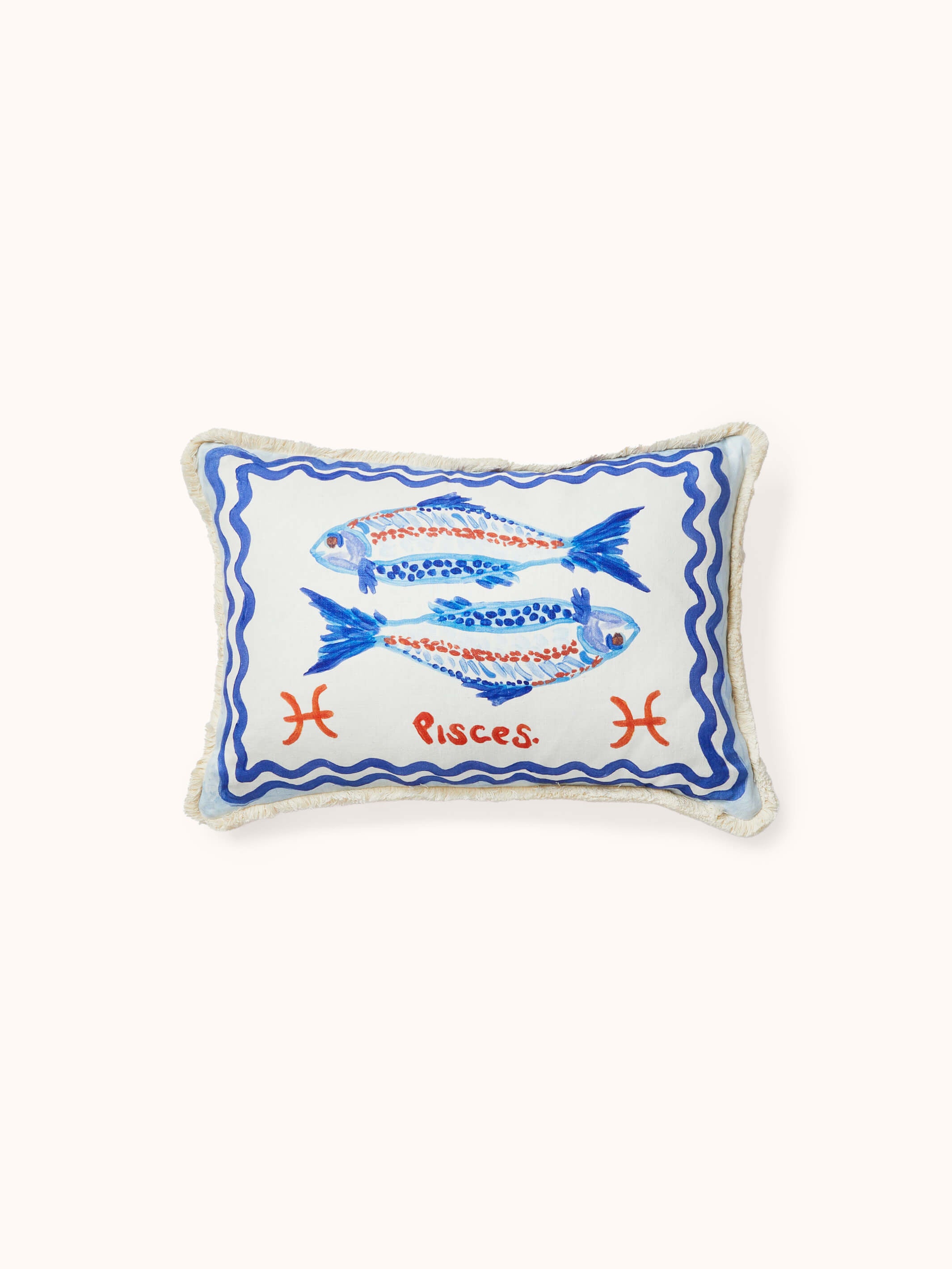 Pisces Zodiac Linen Cushion