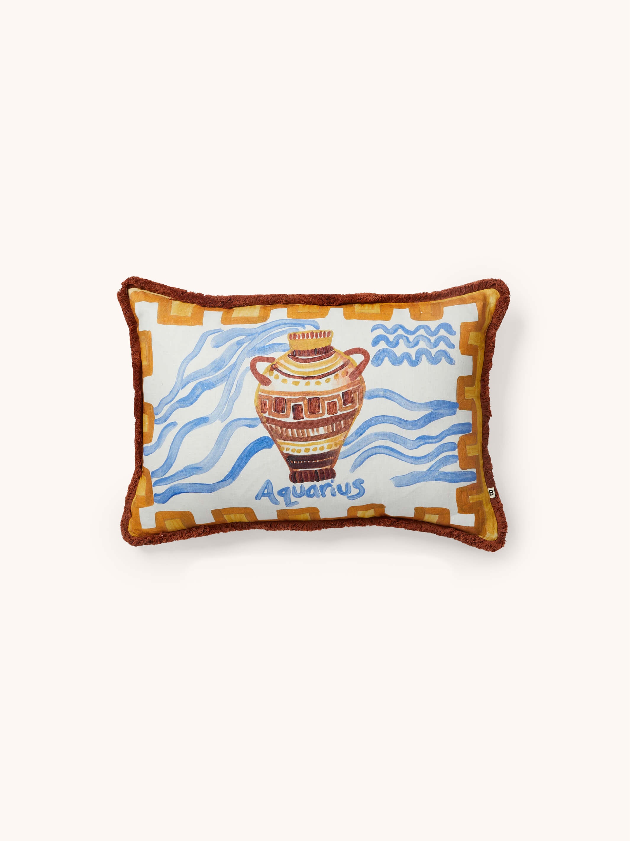 Aquarius Zodiac Linen Cushion