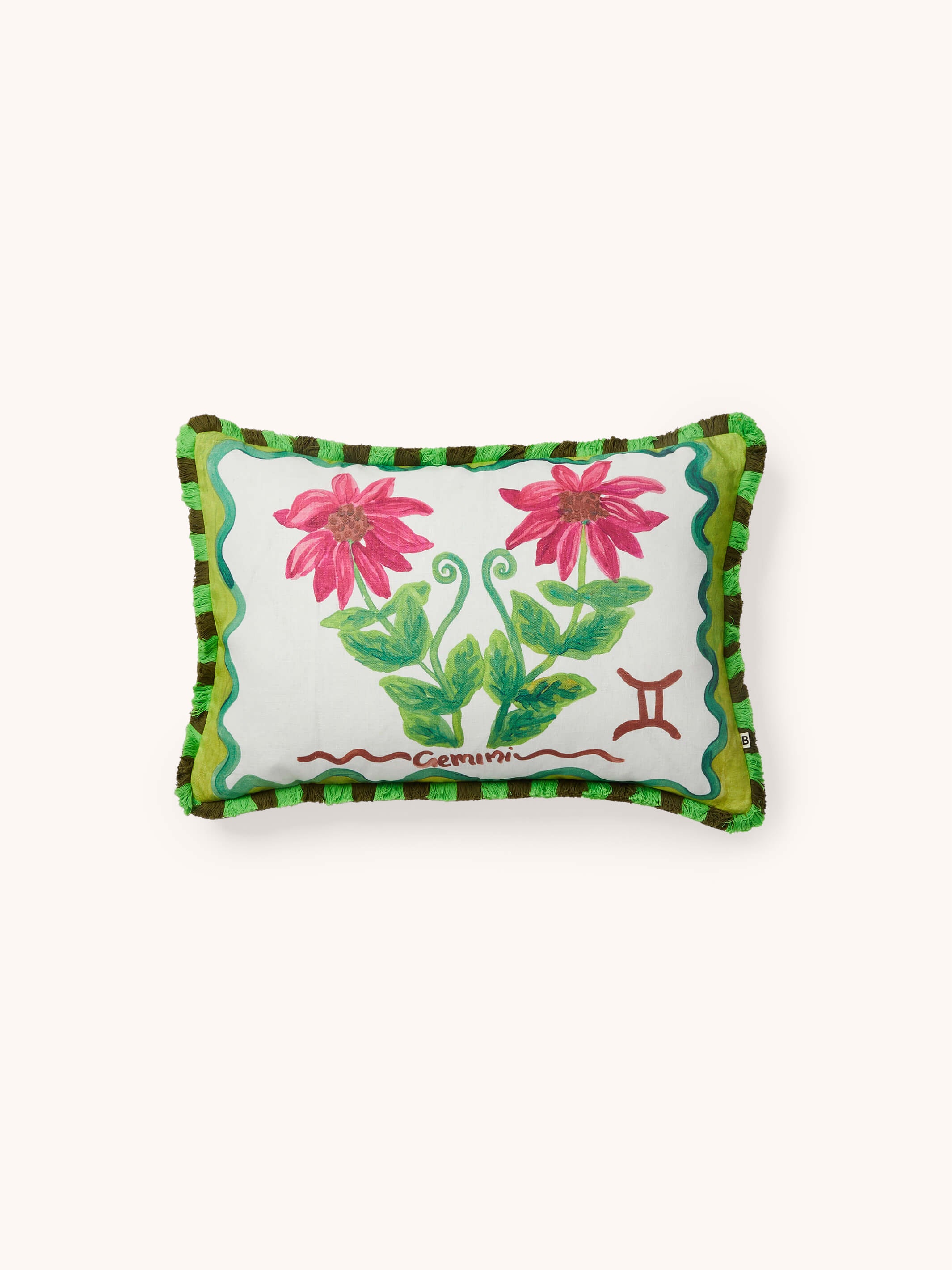 Gemini Zodiac Linen Cushion