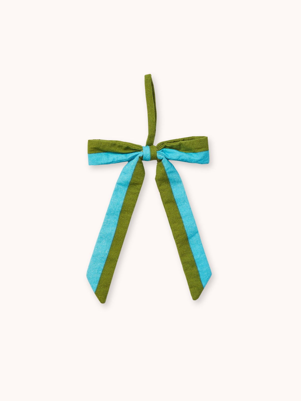 Stripe Blue Green Bow Christmas Decoration Set