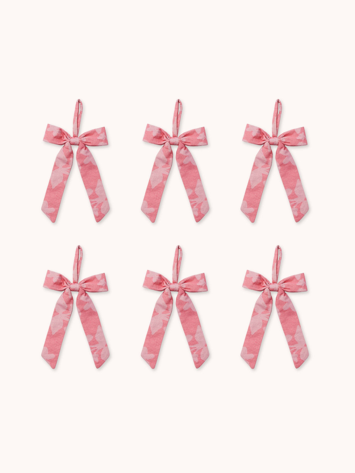 Floral Pink Bow Christmas Decoration Set