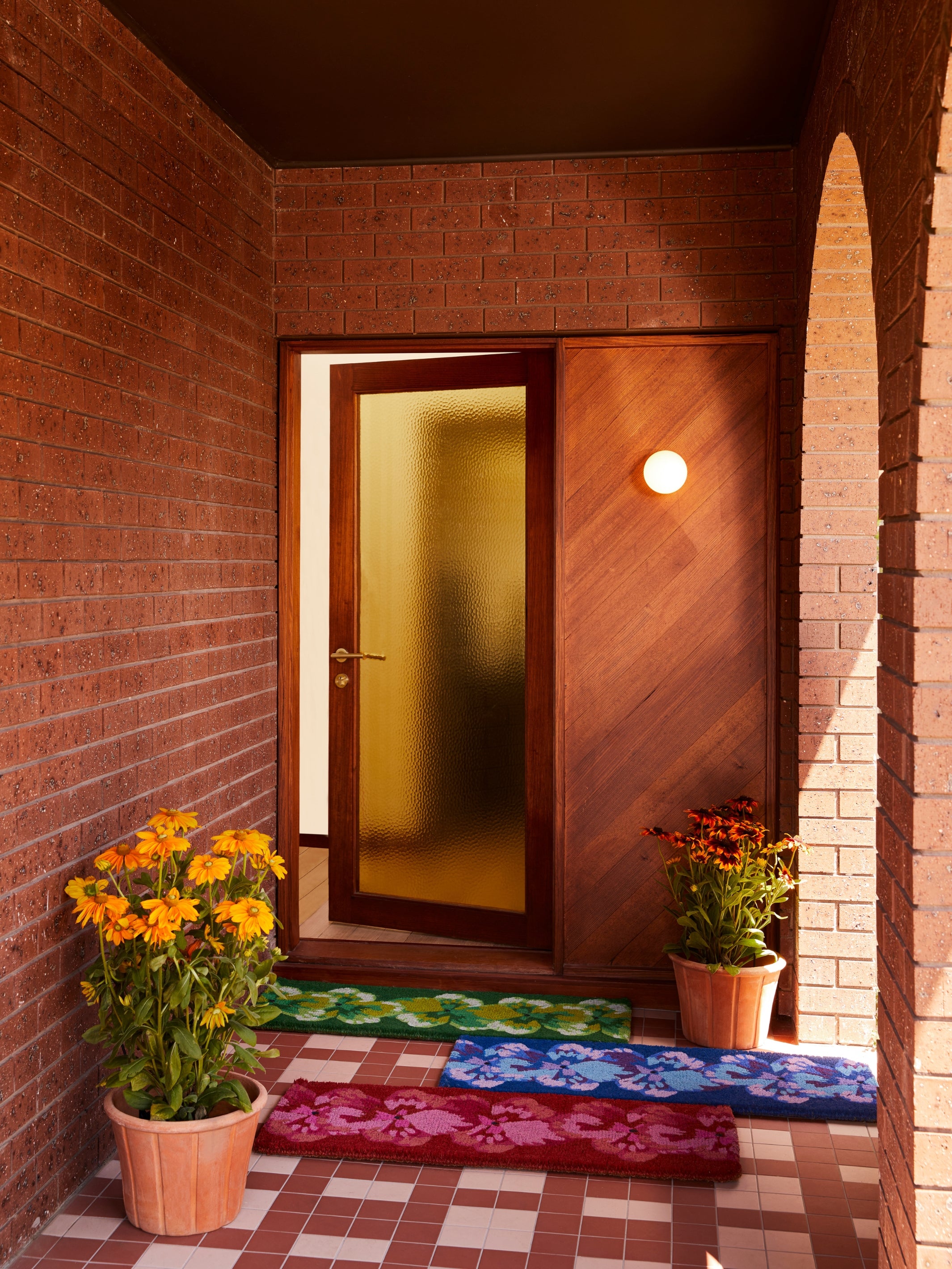 Pansy Pink Long Door Mat