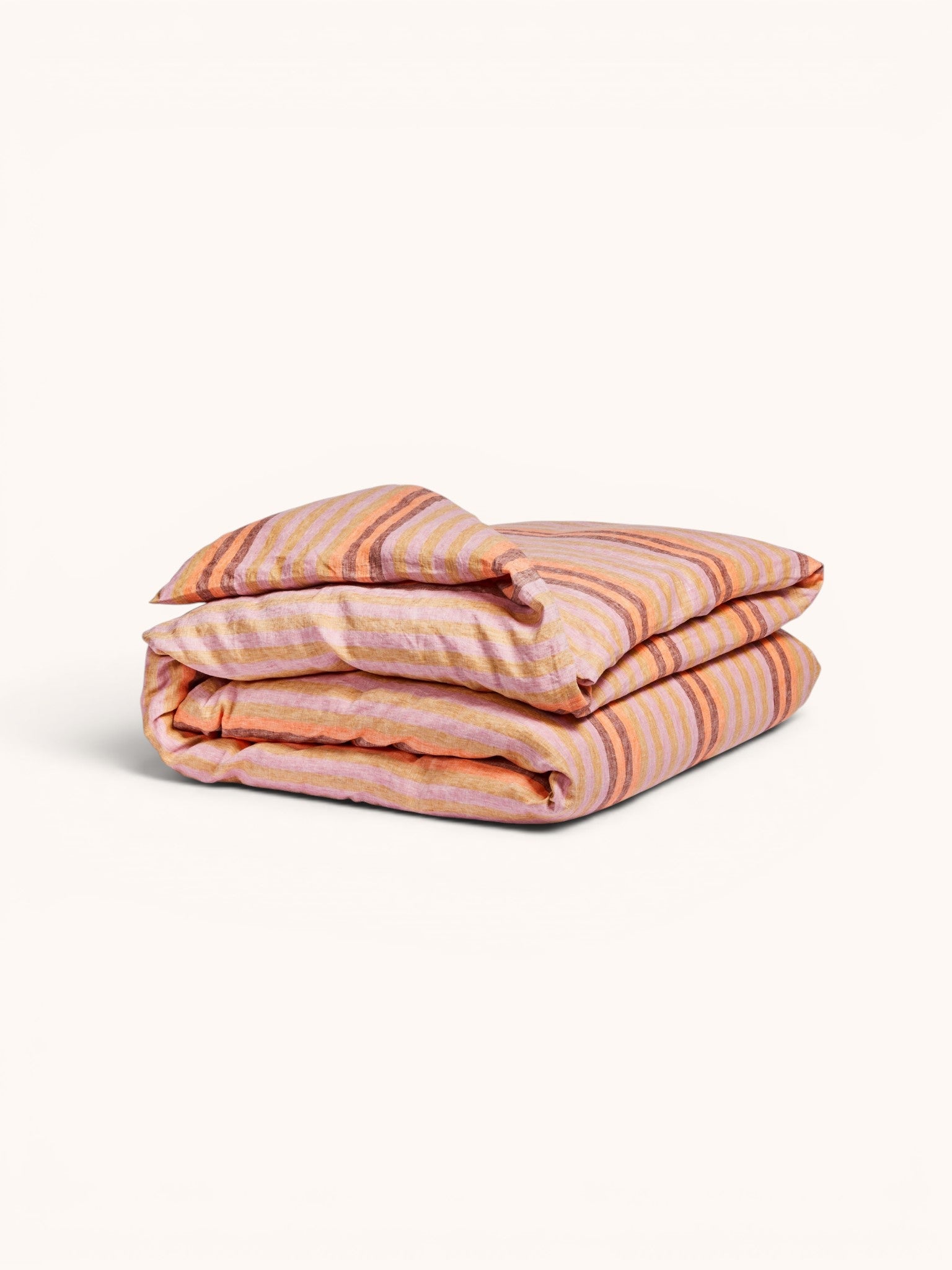 Stripe Orange Linen Quilt Cover - Almost Perfect