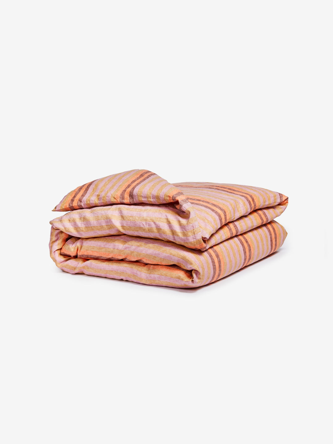 Stripe Orange Linen Quilt Cover