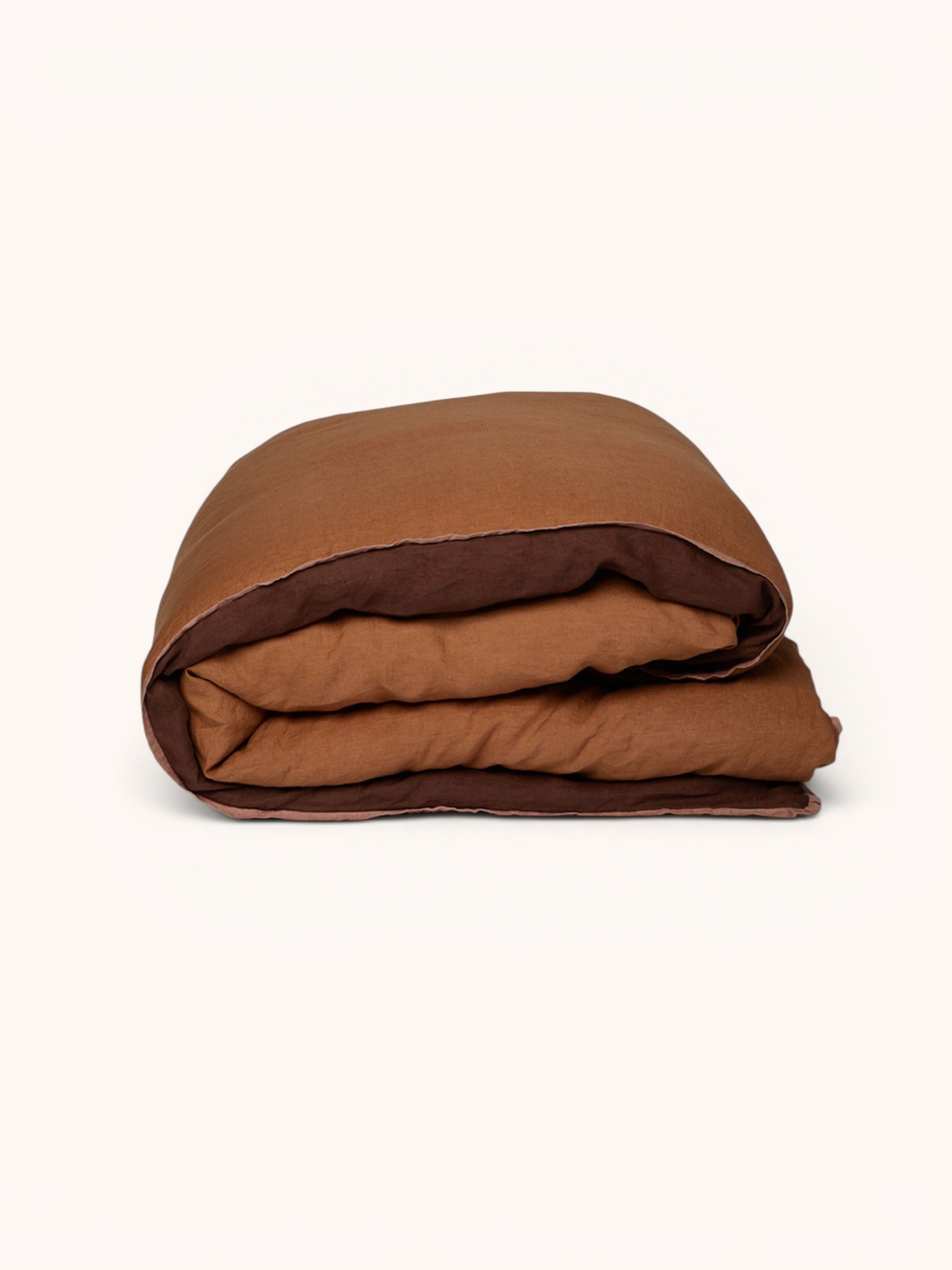 Cocoa & Tan Linen Quilt Cover