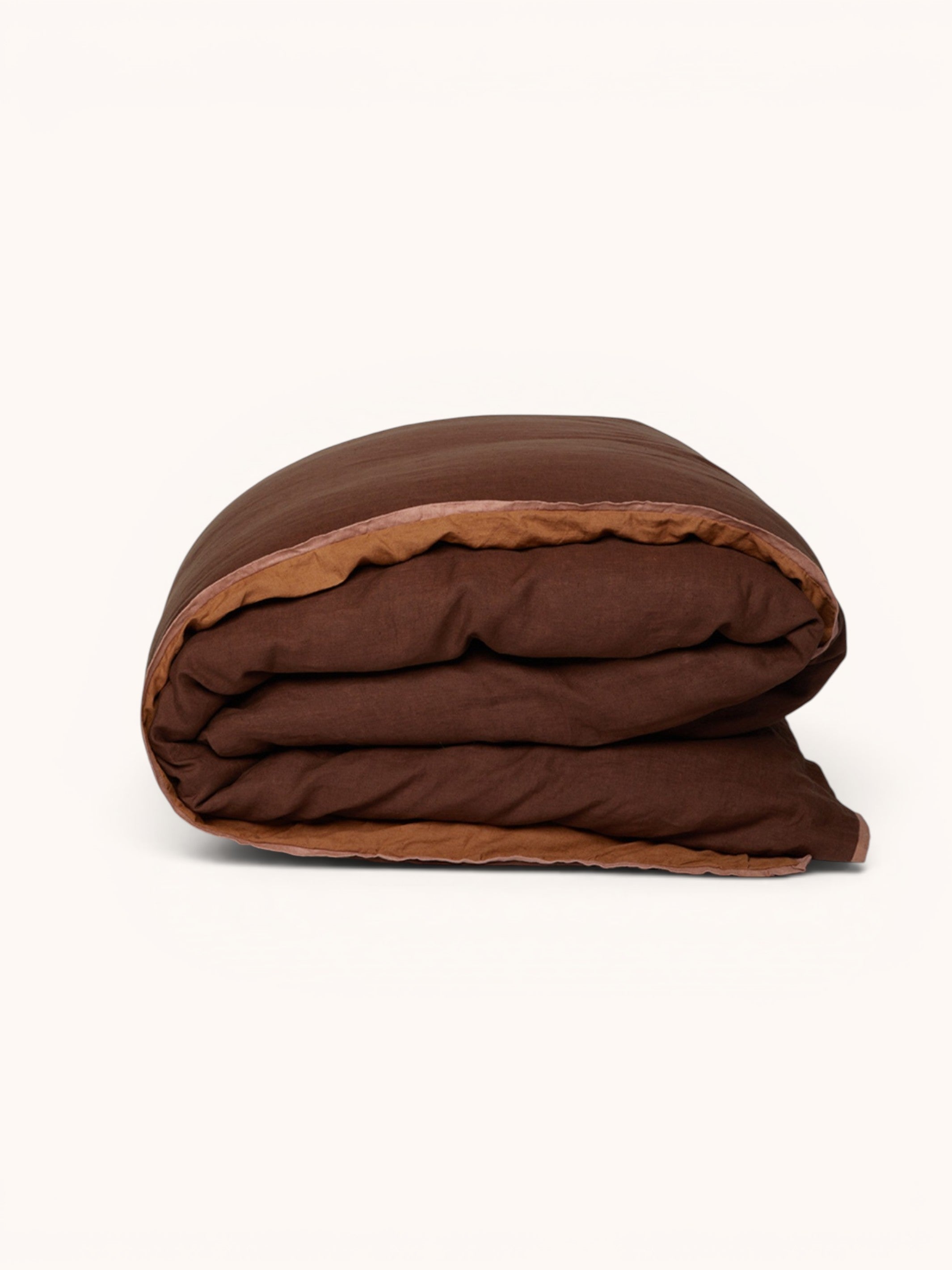 Cocoa & Tan Linen Quilt Cover