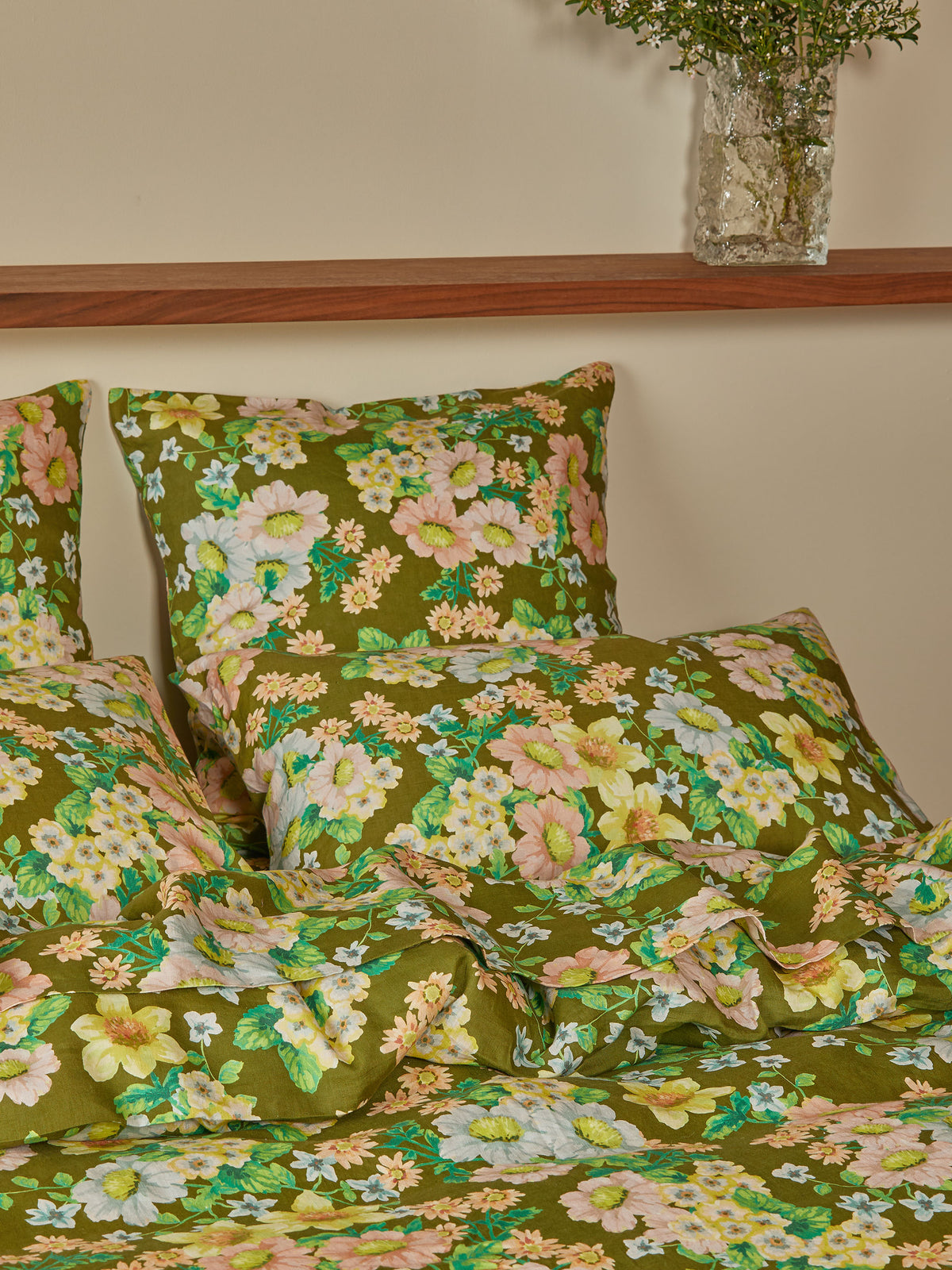 Buttercup Olive Linen Quilt Cover