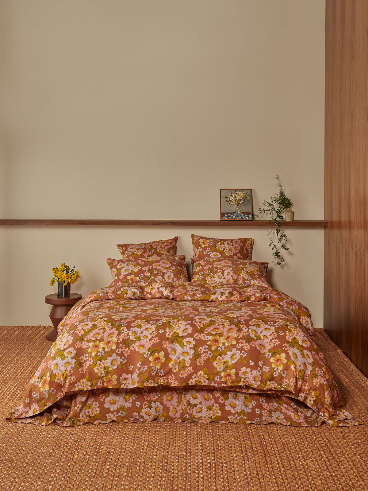 Buttercup Rust Linen Quilt Cover