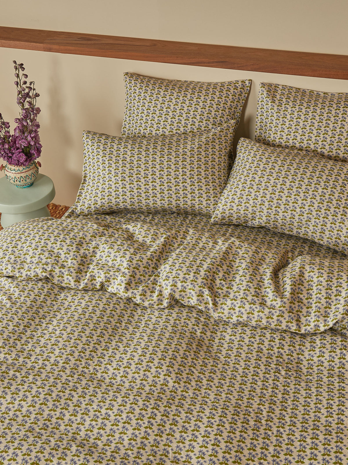 Petit Madeline Blue Linen Quilt Cover
