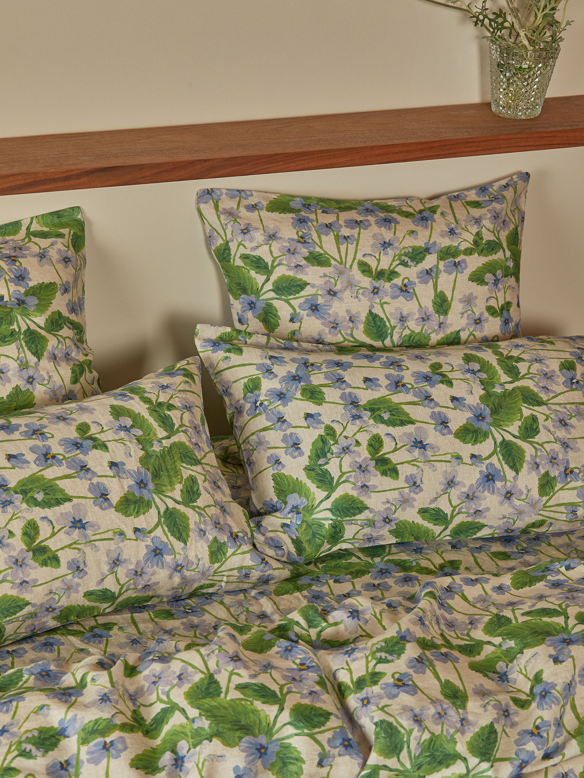 Lilas Blue Linen Quilt Cover
