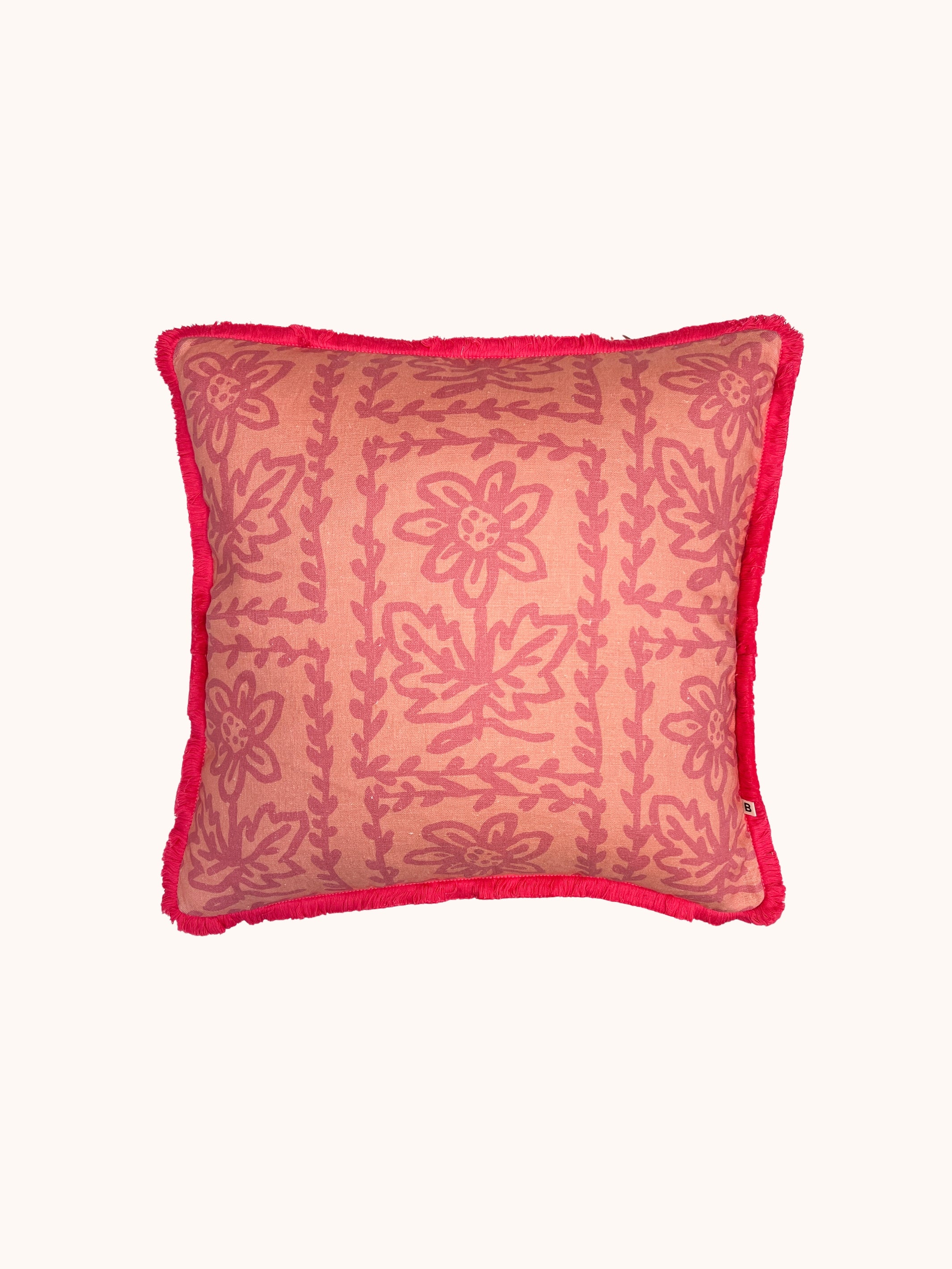 Daisy Peach Linen Cushion - Almost Perfect