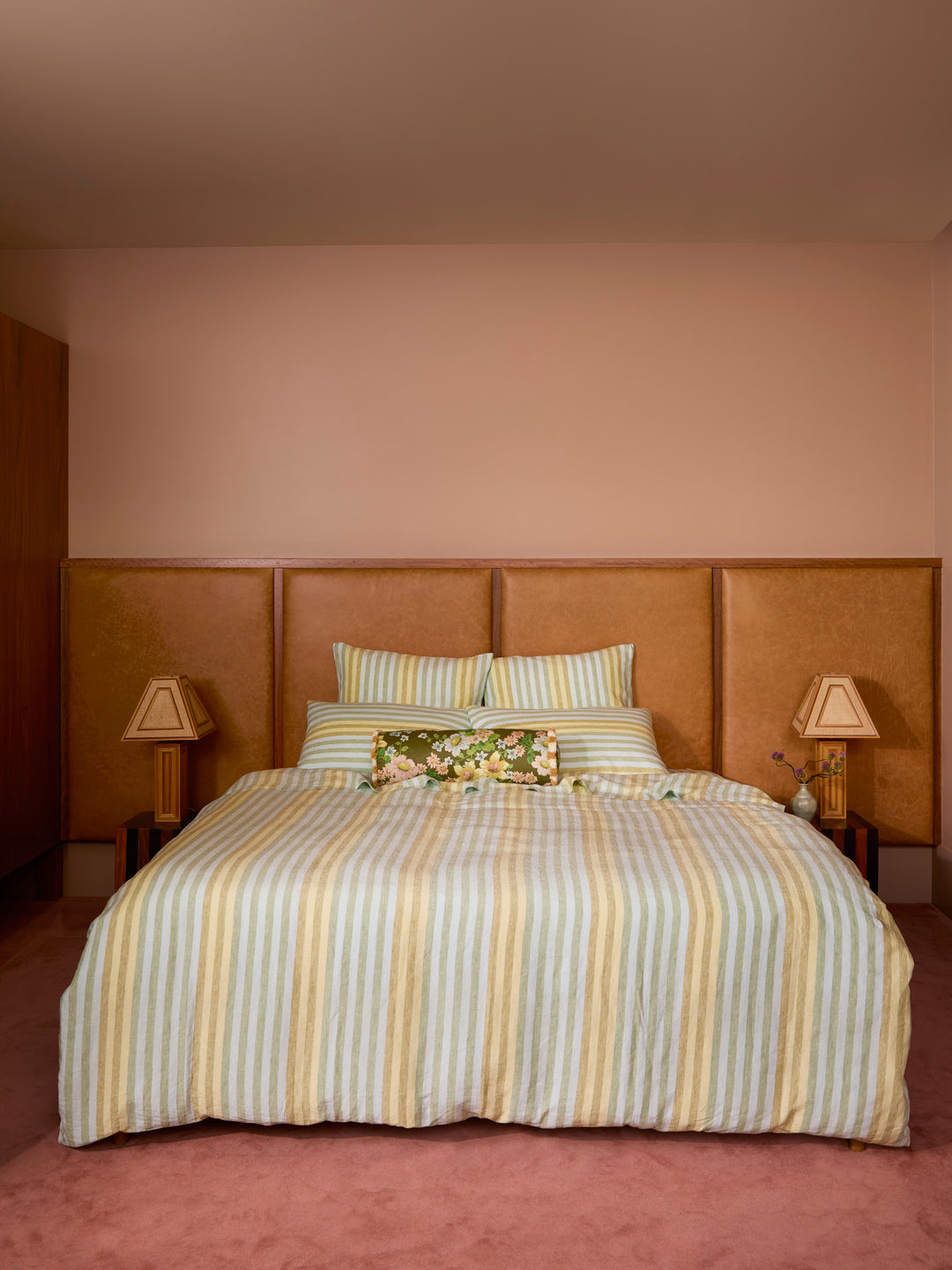 Stripe Blue Green Linen European Pillowcases