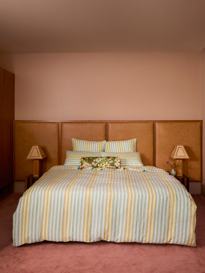 Stripe Blue Green Linen European Pillowcases