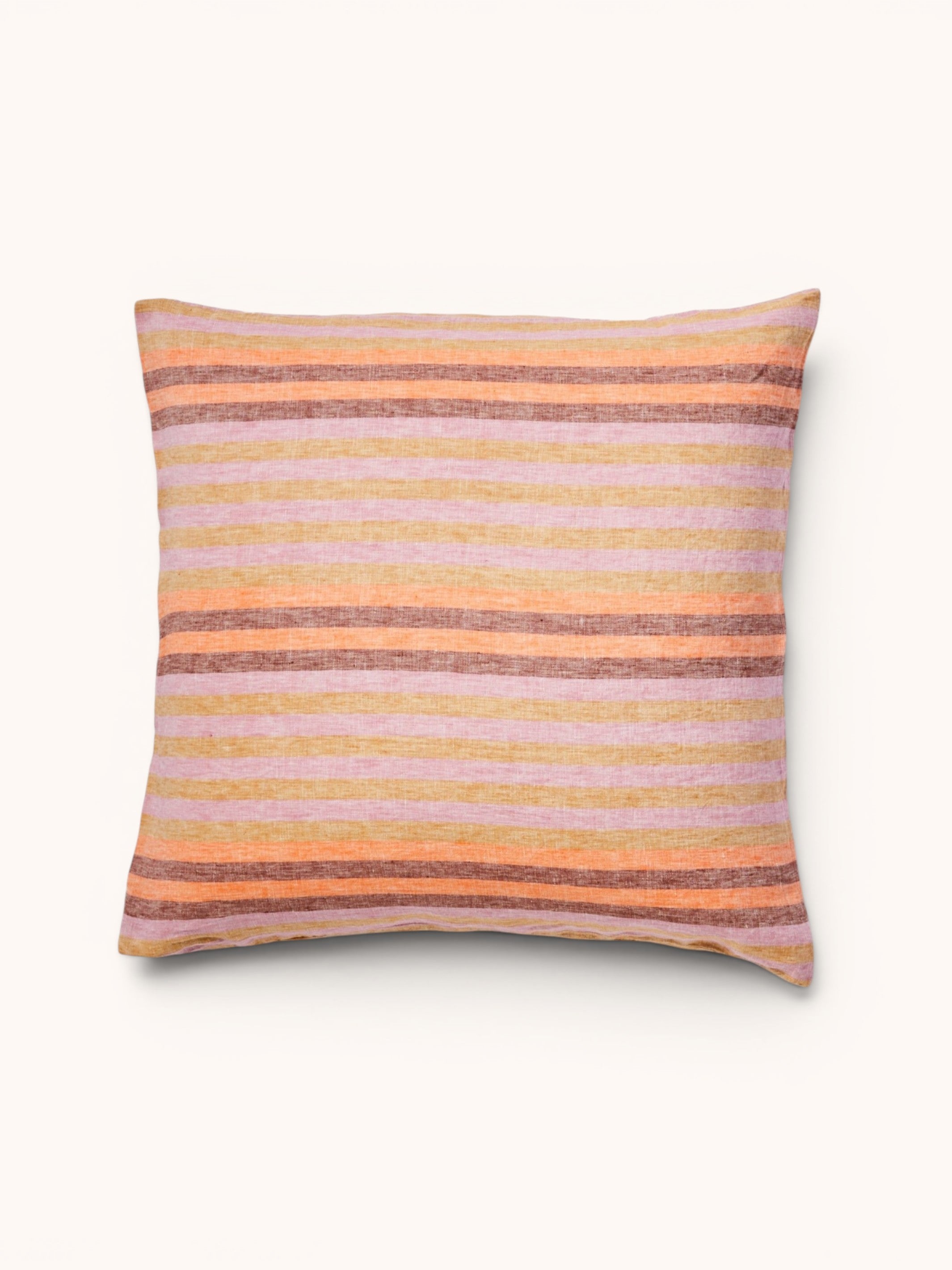 Stripe Orange Linen European Pillowcases