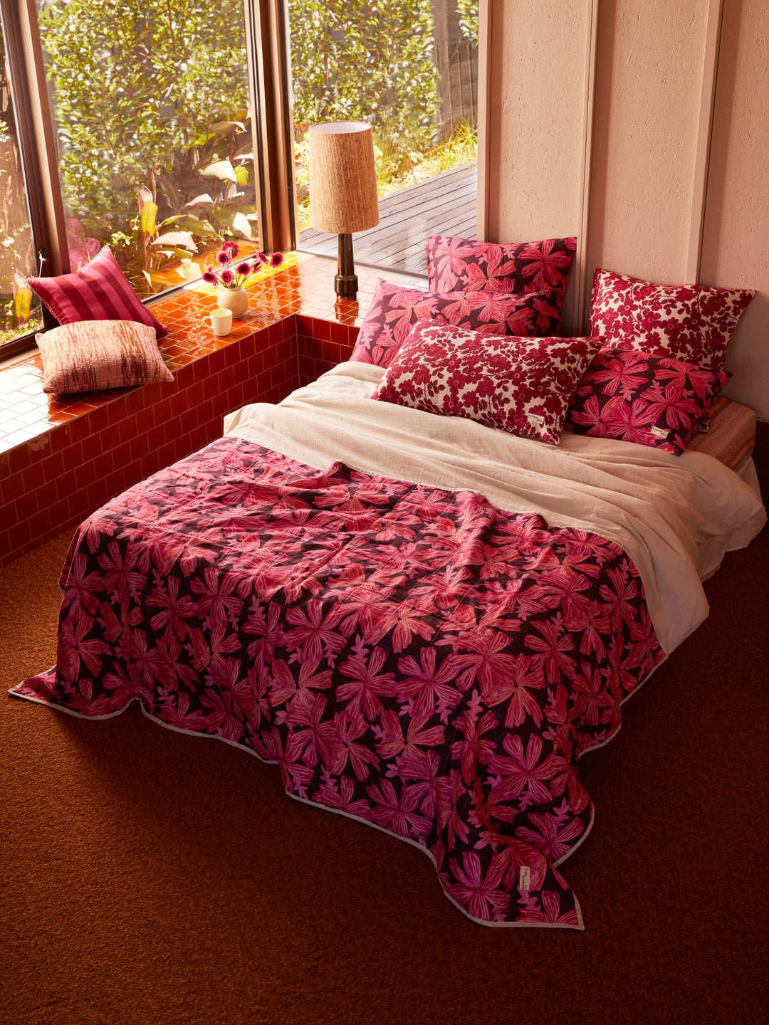 Mave Pink Linen European Pillowcases