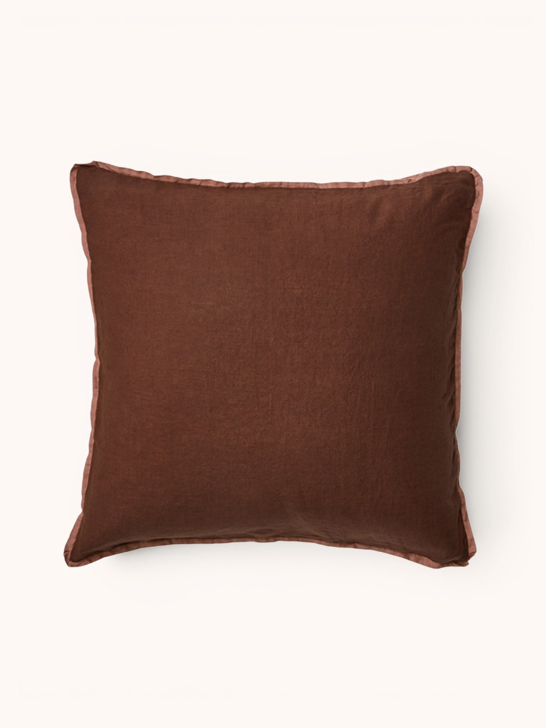 Cocoa & Tan Linen European Pillowcases
