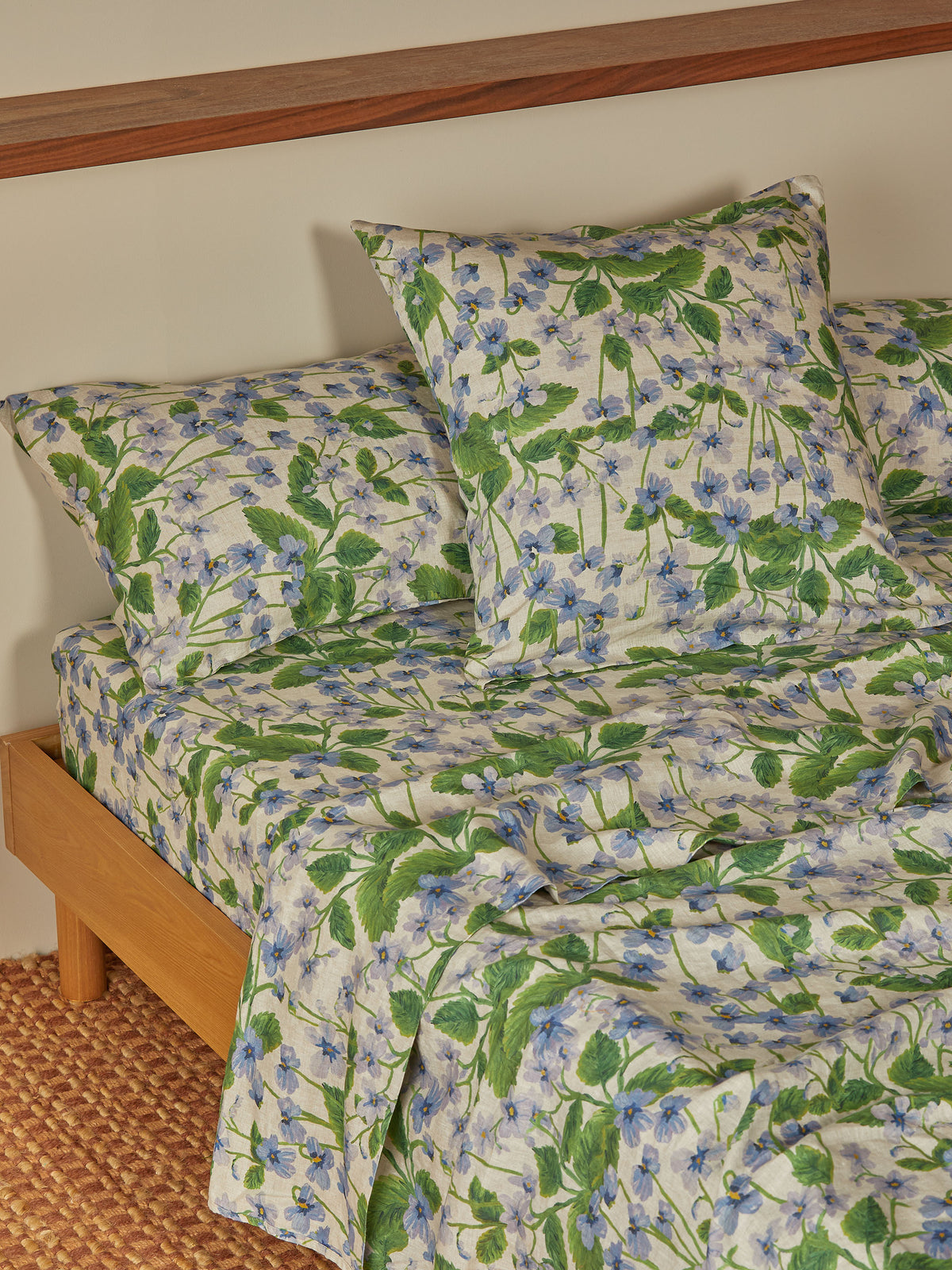 Lilas Blue Linen European Pillowcases