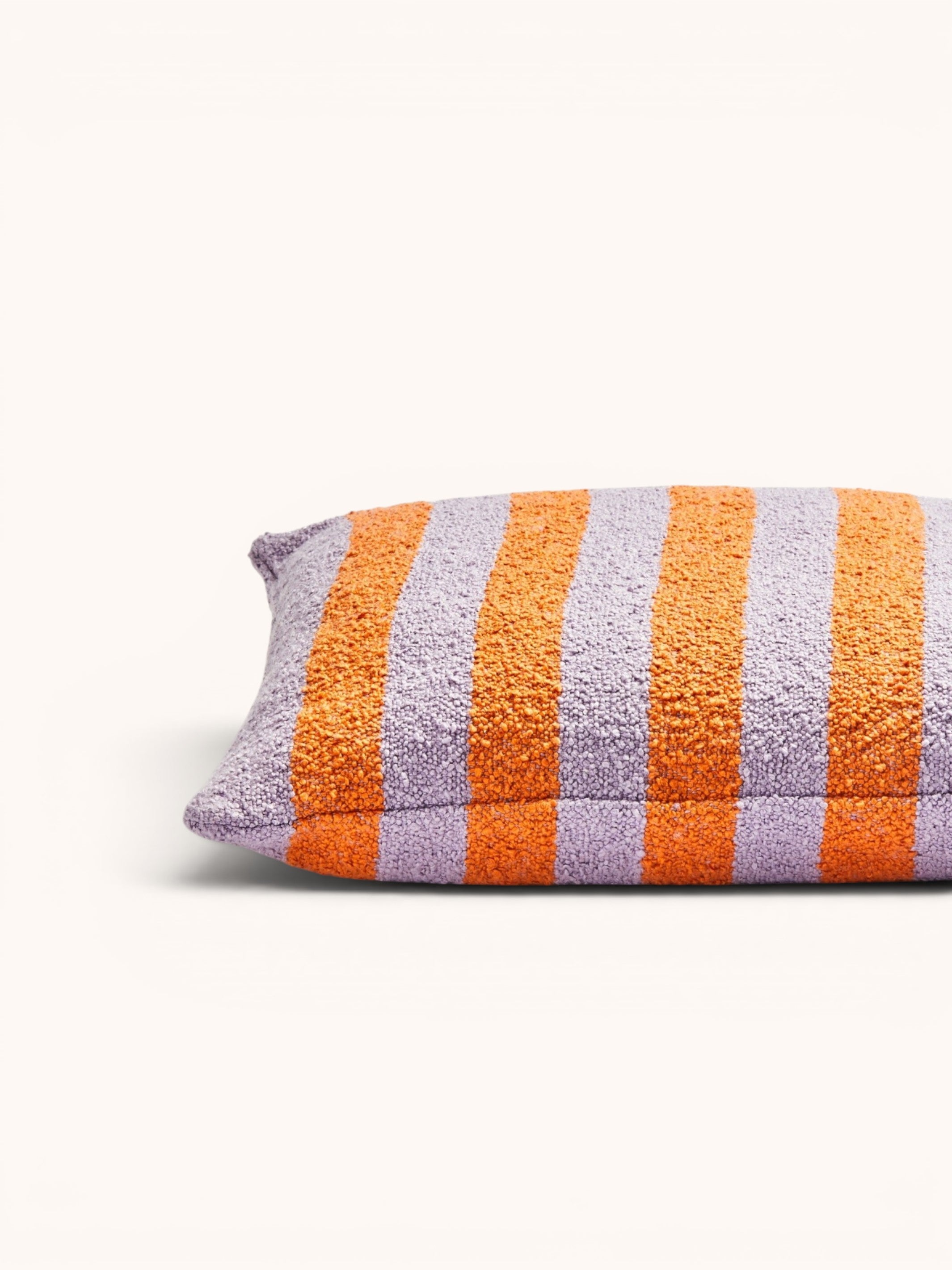 Boucle Stripe Orange Lilac Cushion