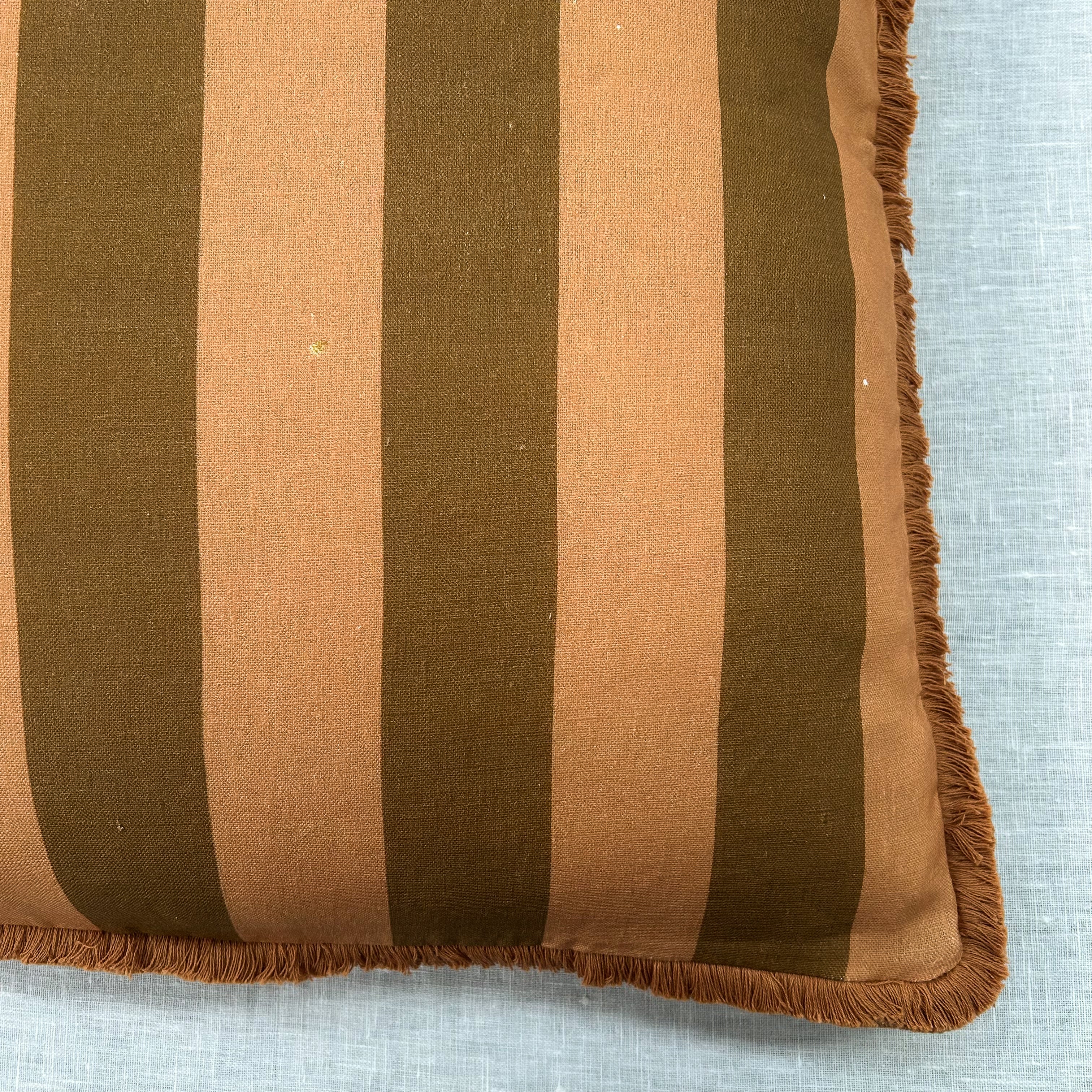 Bold Stripe Mustard Cushion - Almost Perfect