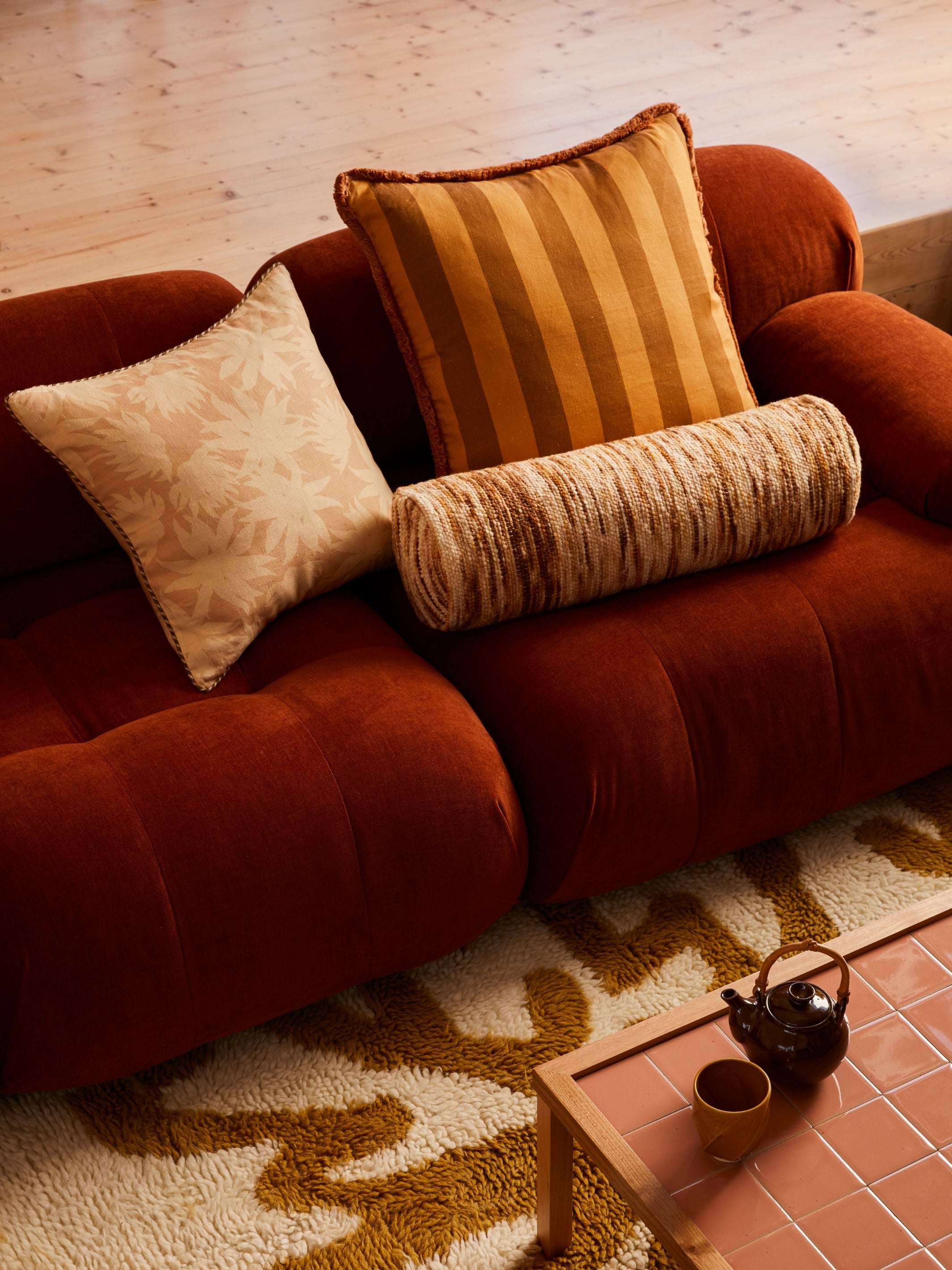 Bold Stripe Mustard Cushion