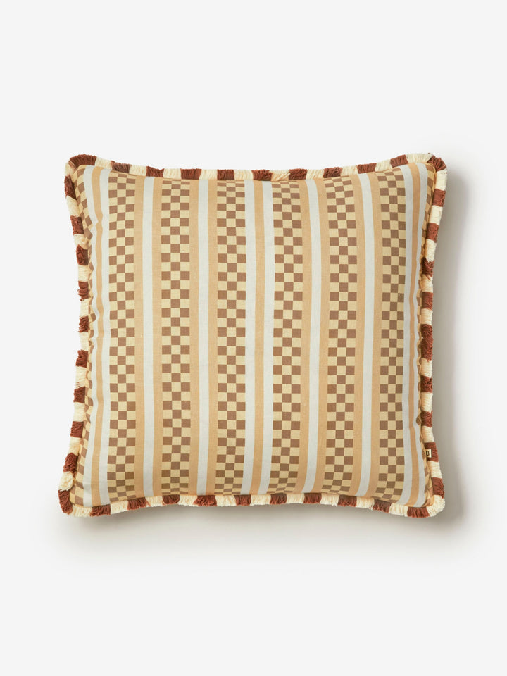 Marco Tile Ecru Linen Cushion